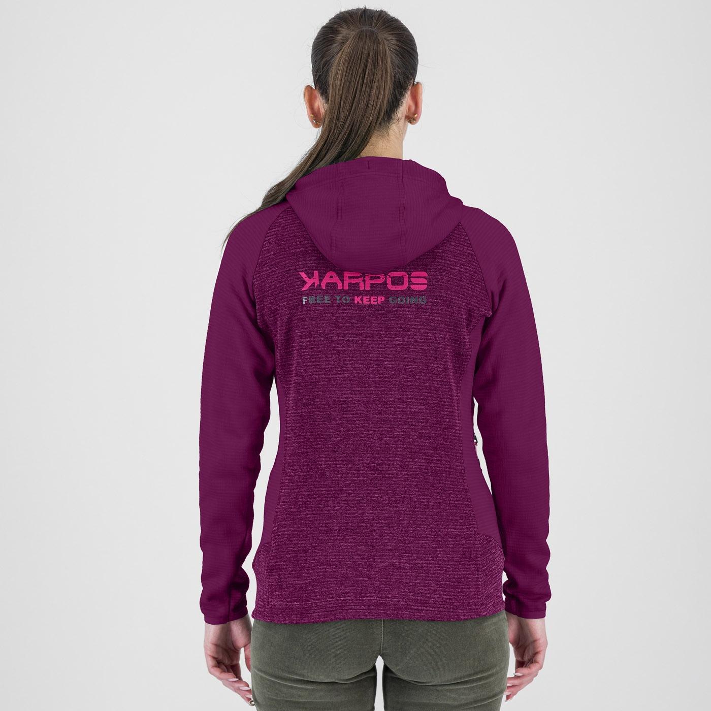 Camoscio w full zip hood - boysenberry - karpos
