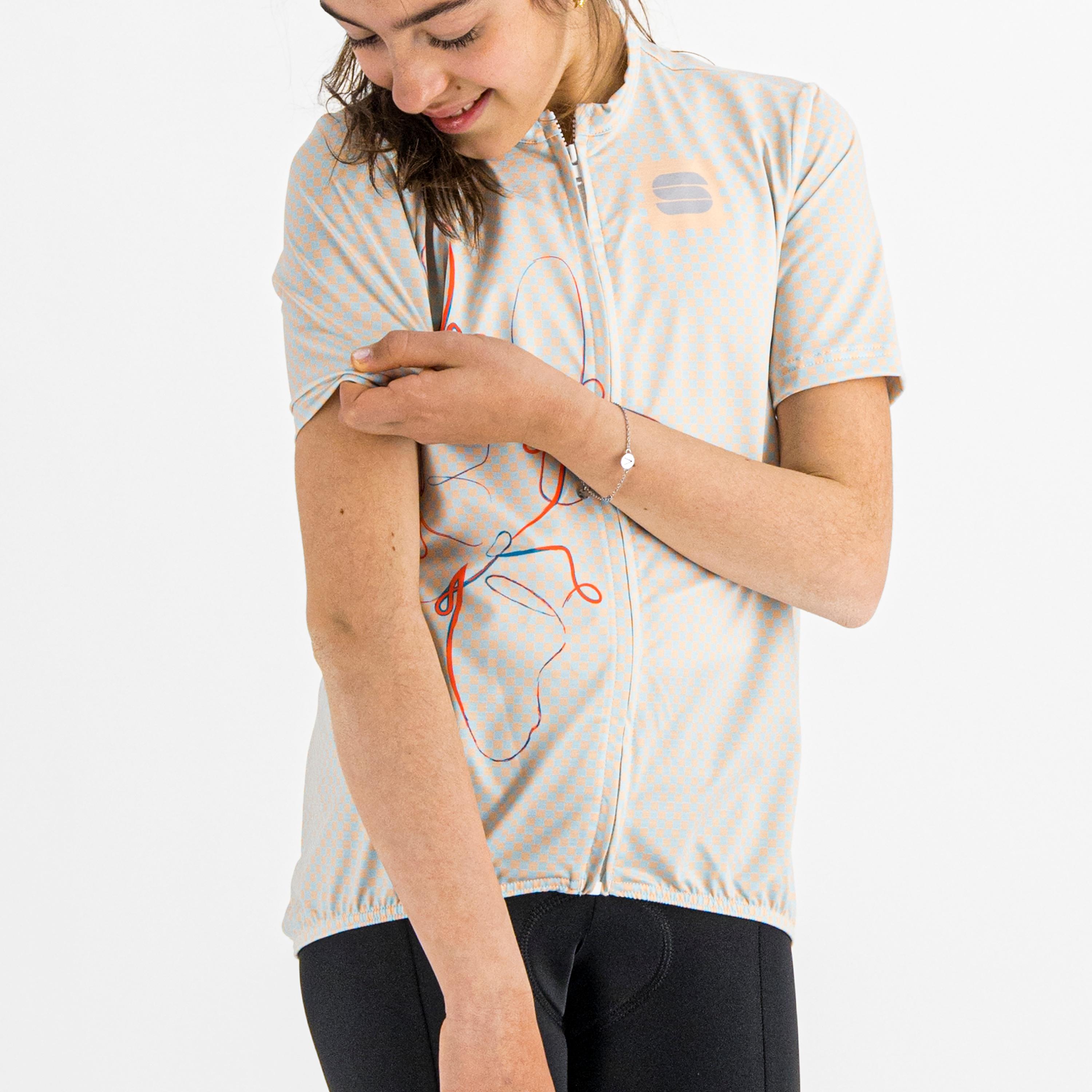 Checkmate girl jersey - peach blue sky - sportful