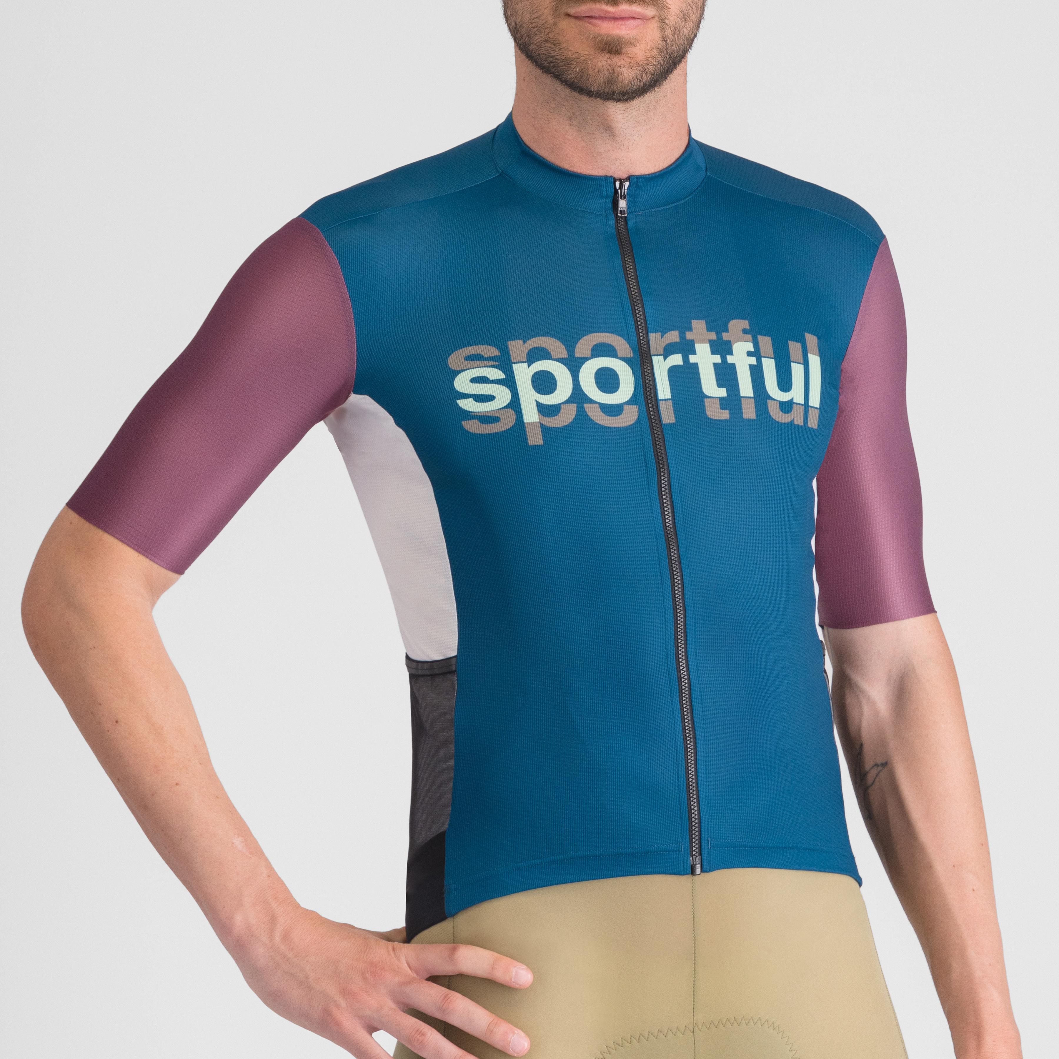 Supergiara logo jersey - teal blue/bordo' - sportful