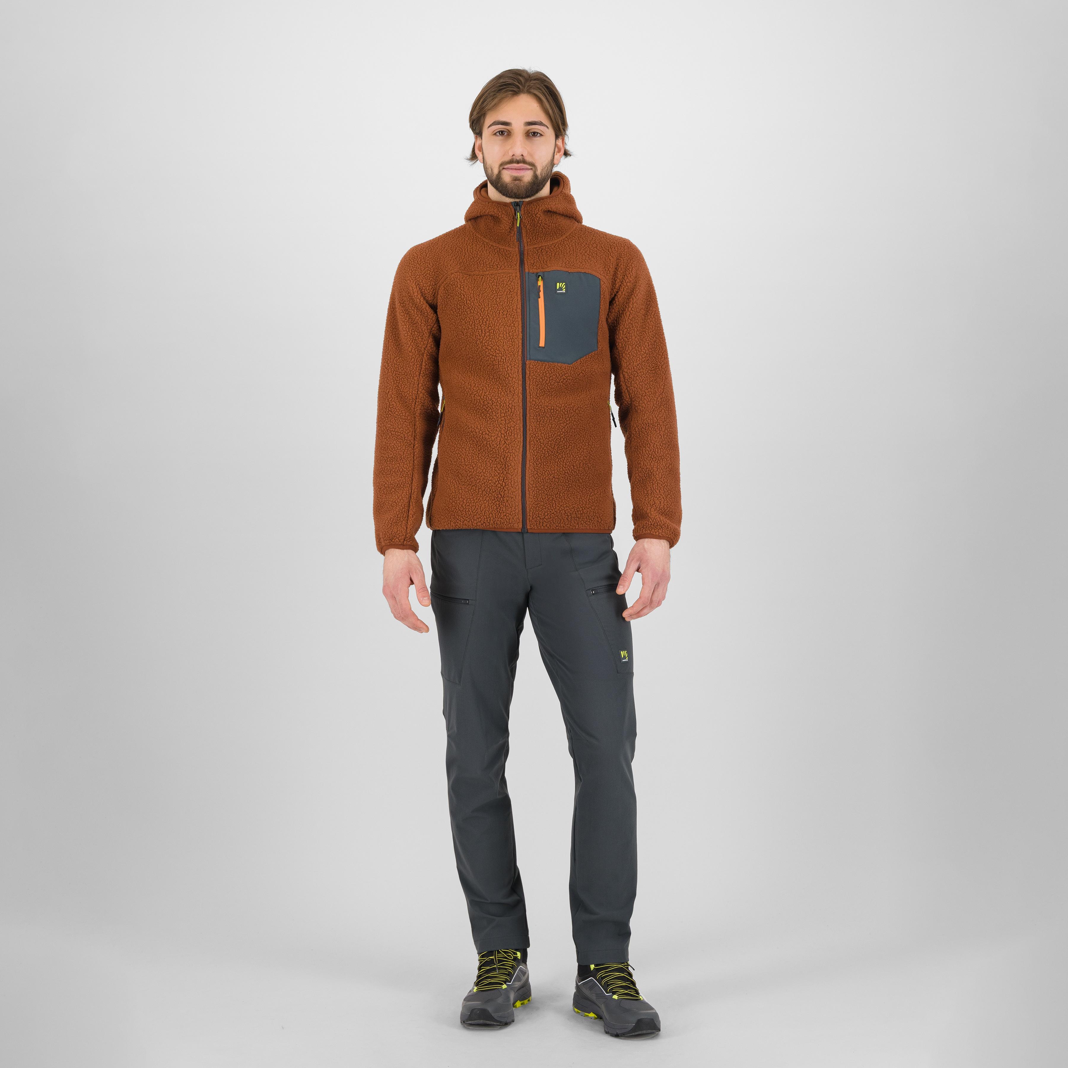 Moiazza retrò hoodie fleece - mahogany/woodl.gray - karpos