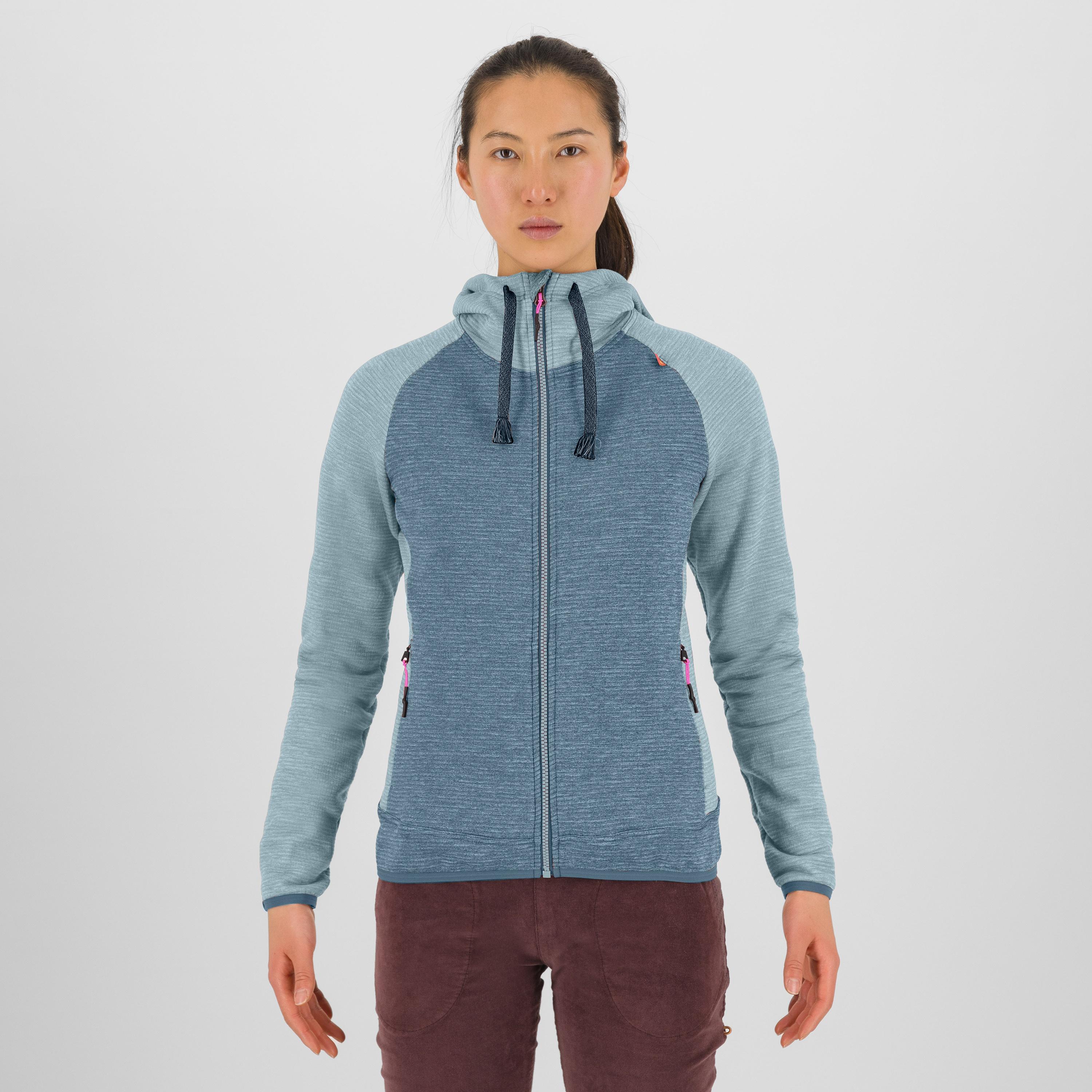 Camoscio w full zip hood - spring lake/sterling blue - karpos