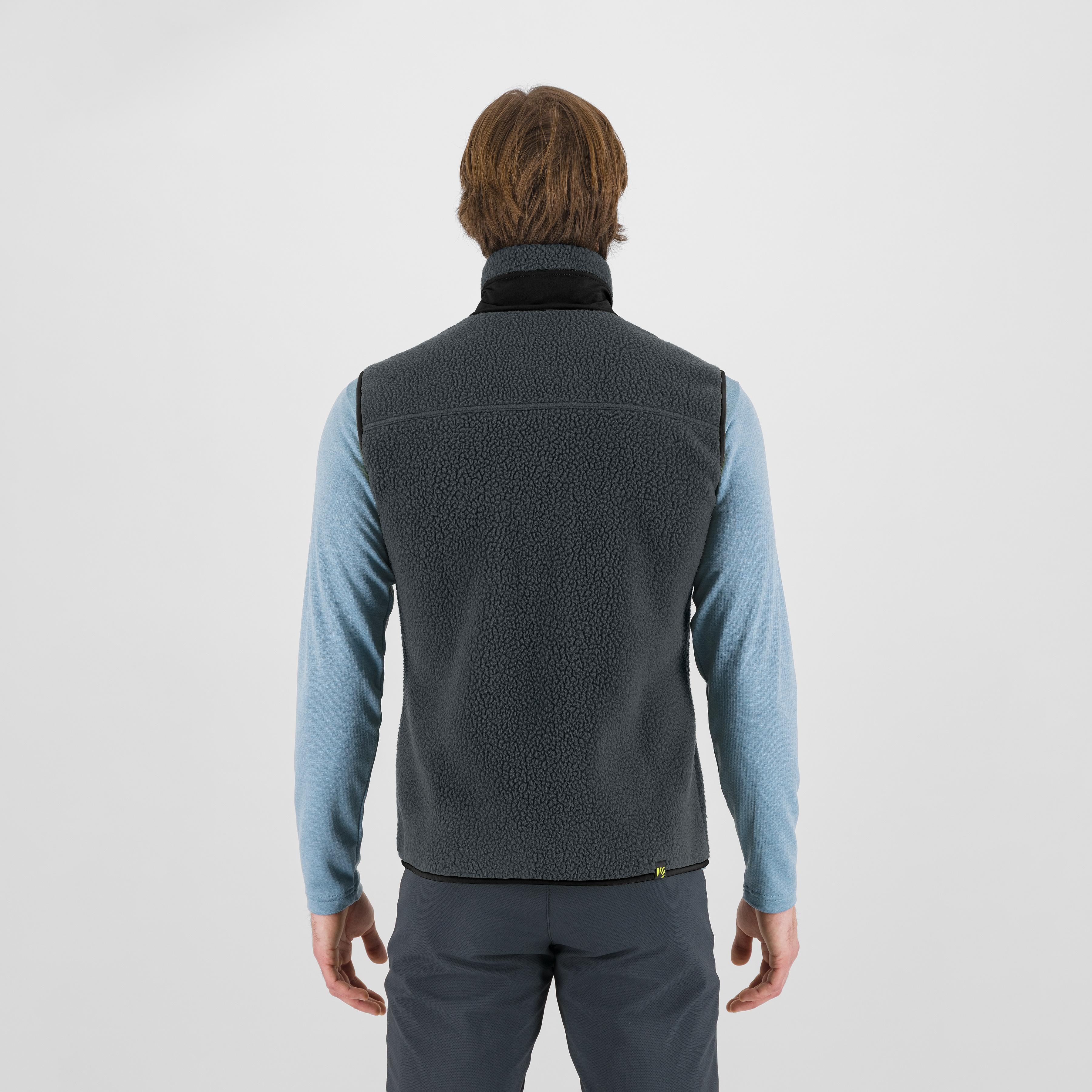 Moiazza retrò fleece vest - woodl.gray/black - karpos