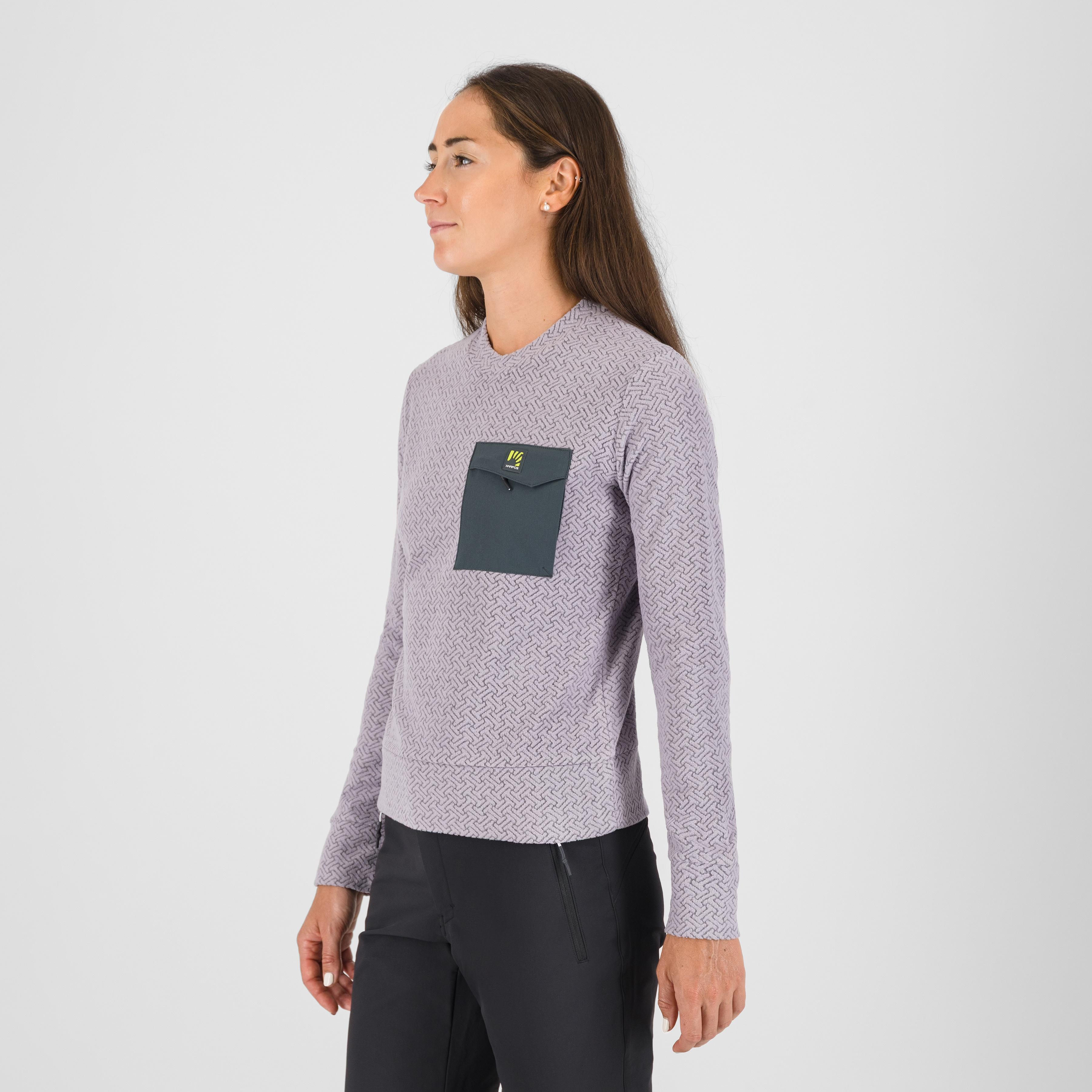 Mesdi' w crewneck fleece - lavender/woodl.gray - karpos