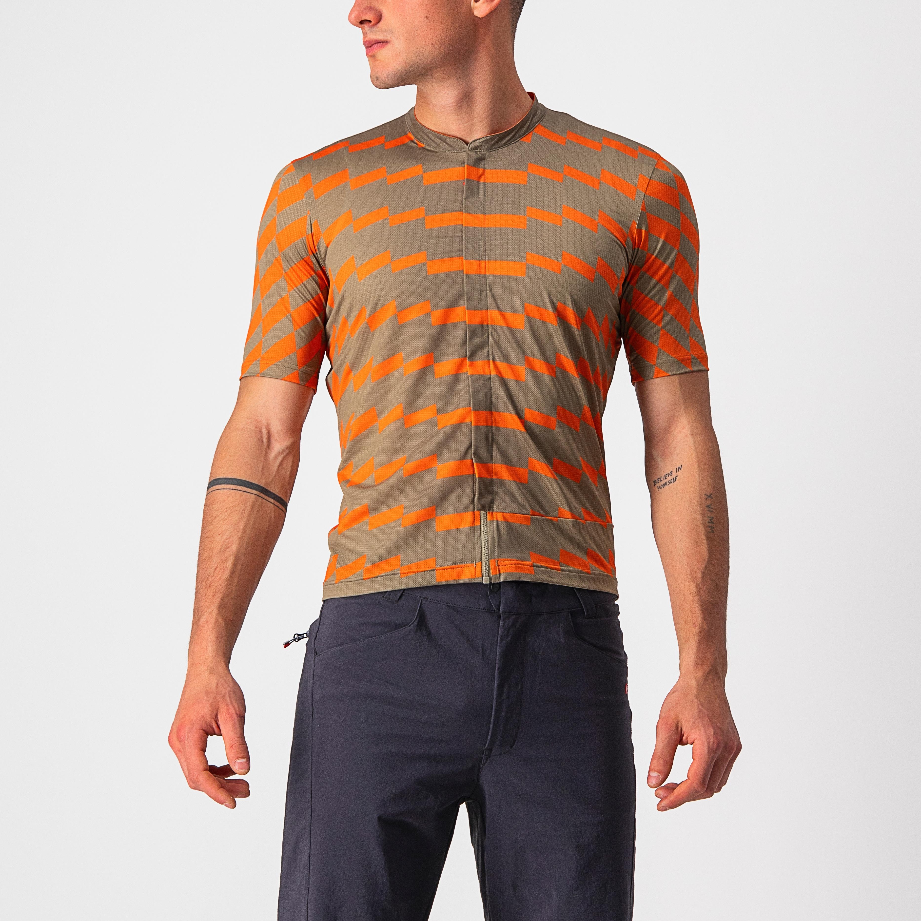 Unltd sterrato jersey - olive green/orange rust - castelli