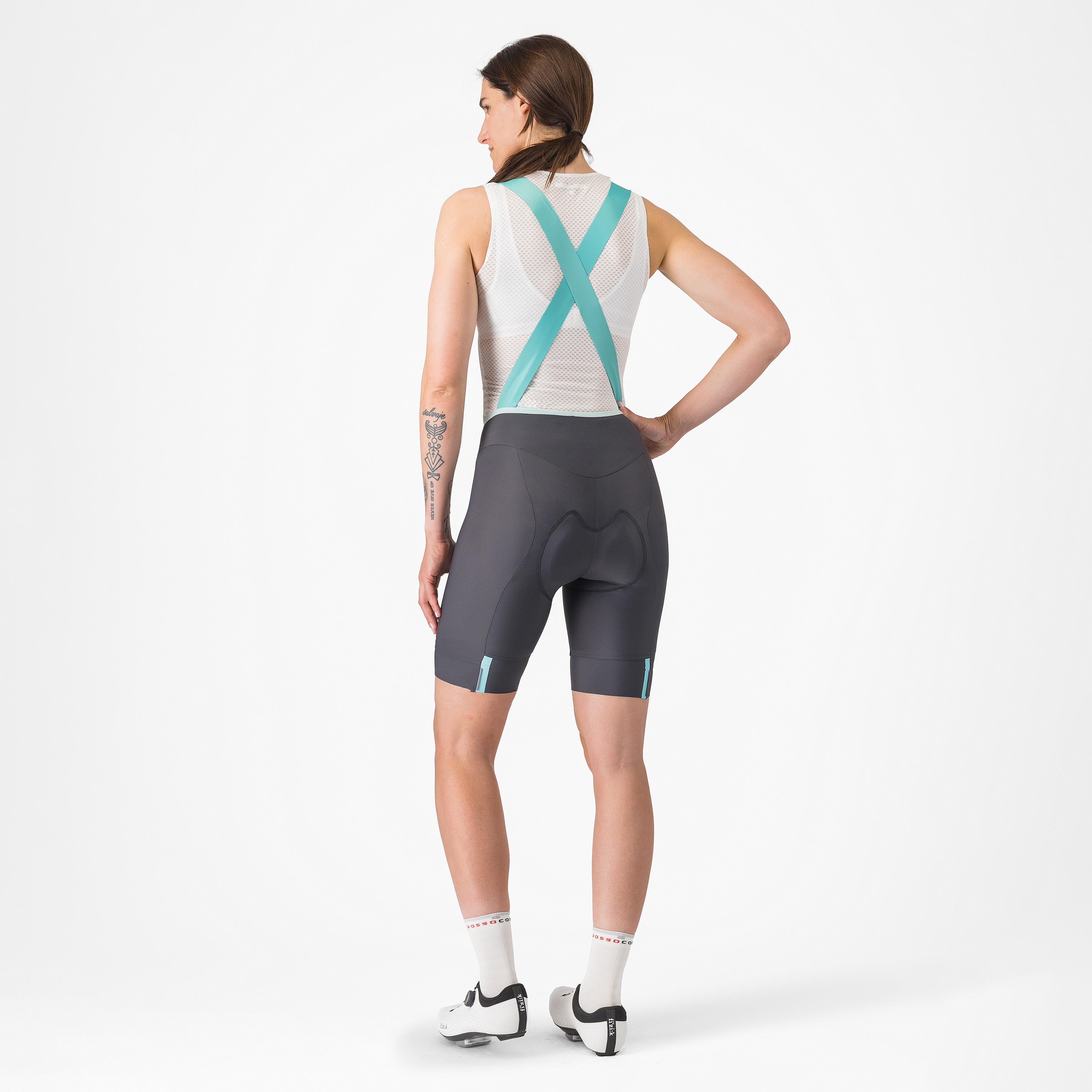 Prima 2 dt bibshort - dark gray/pool blue - castelli