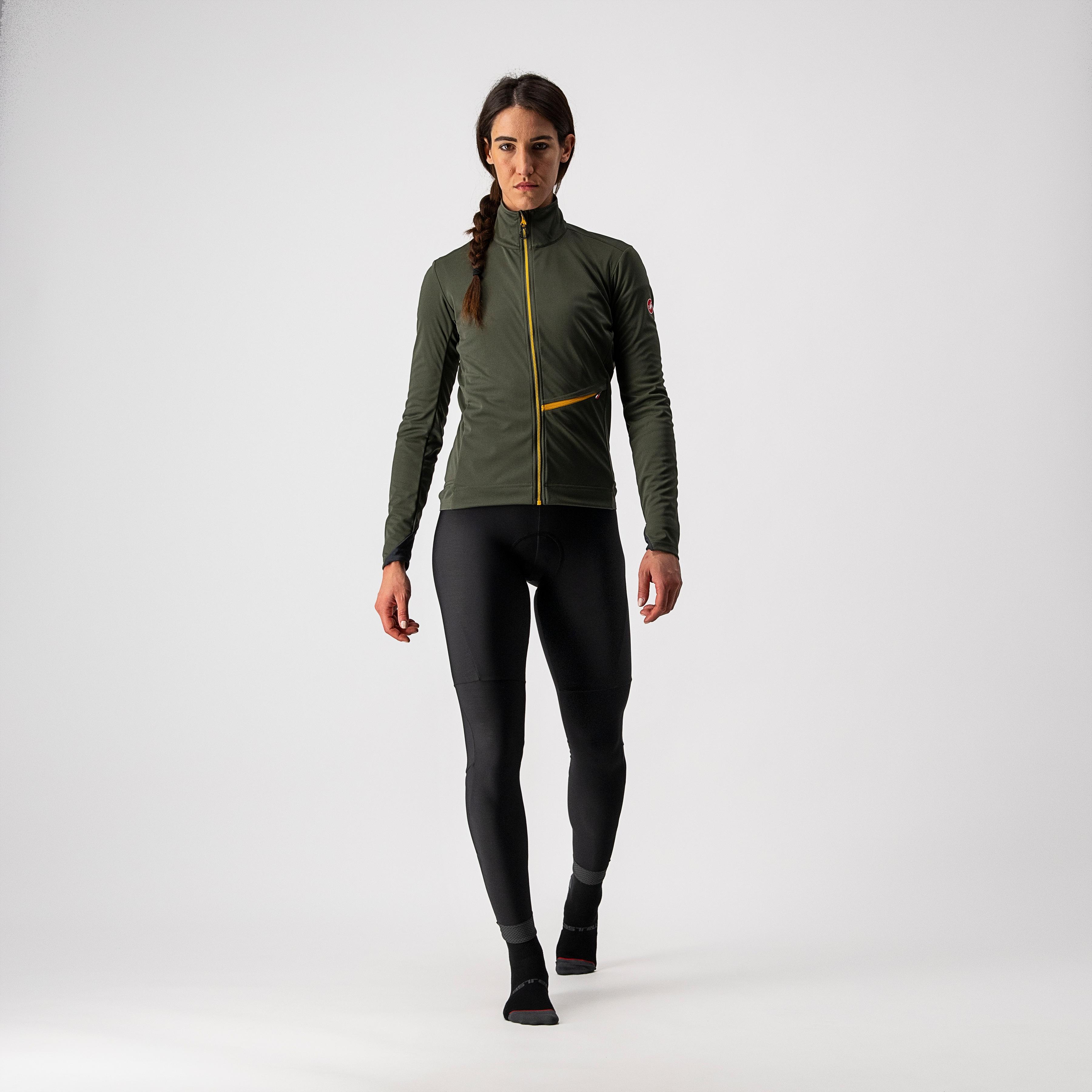 Go w jacket - military green/fiery red/saffr - castelli