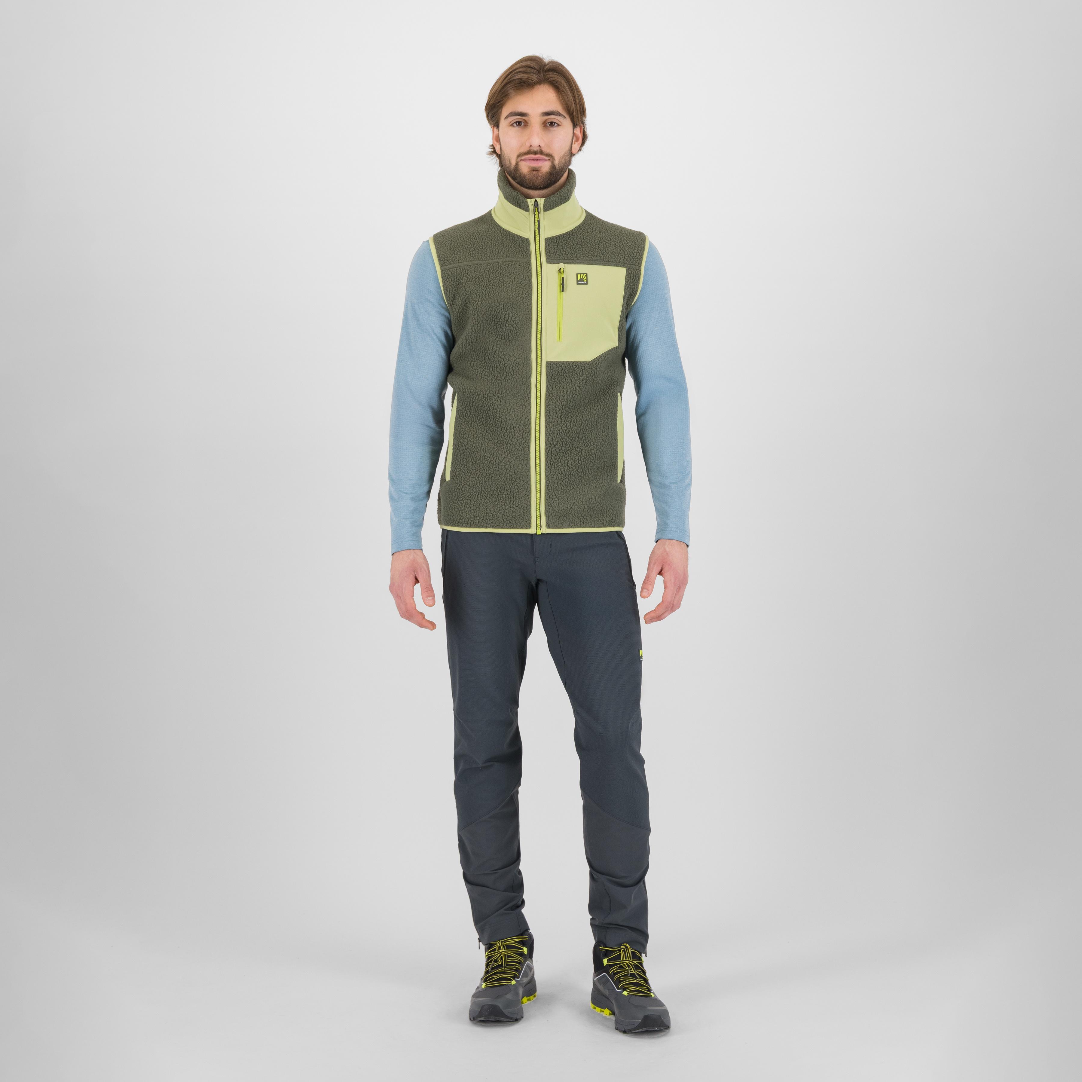 Moiazza retrò fleece vest - deep depths/tarragon - karpos