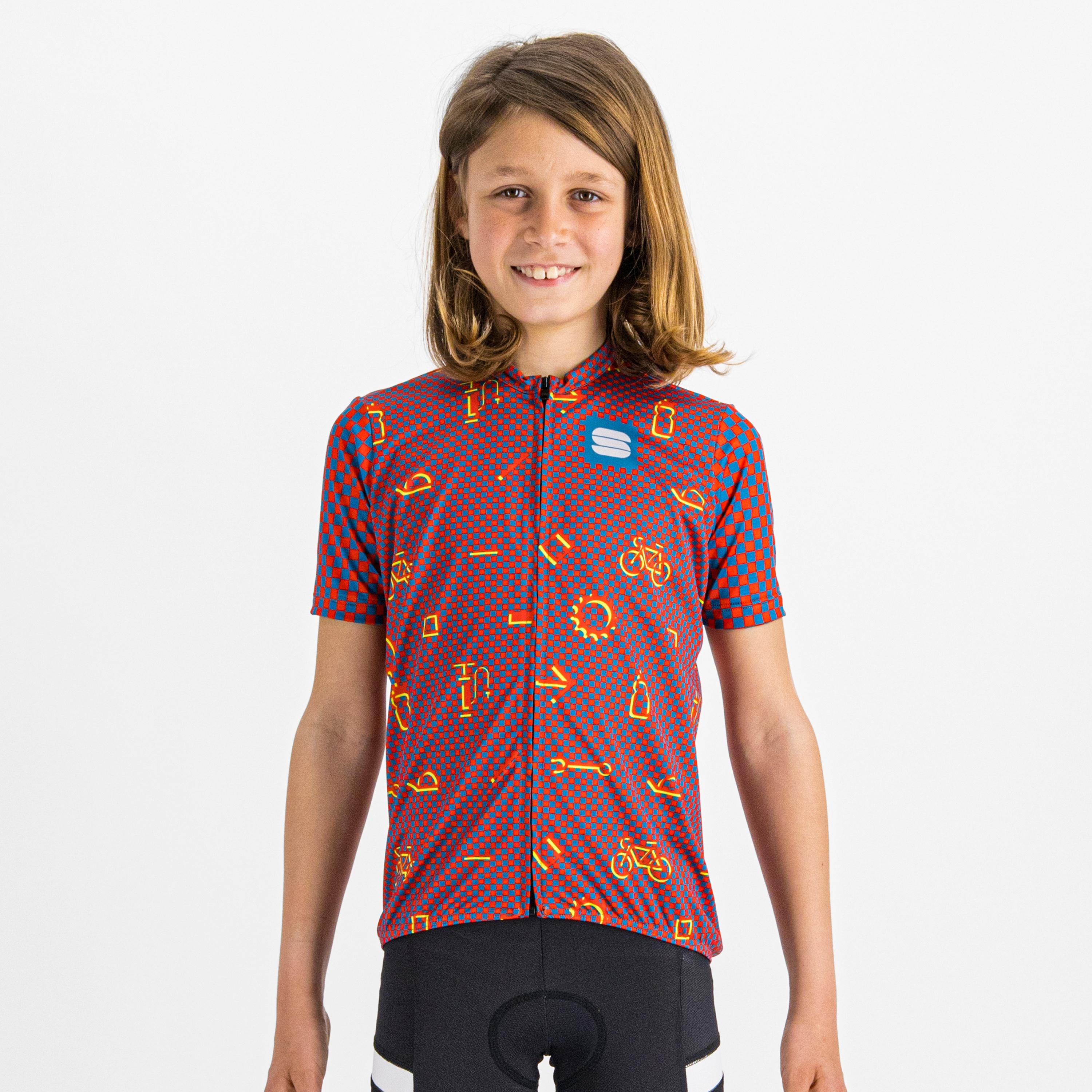 Checkmate kid jersey - red blue pompelmo - sportful