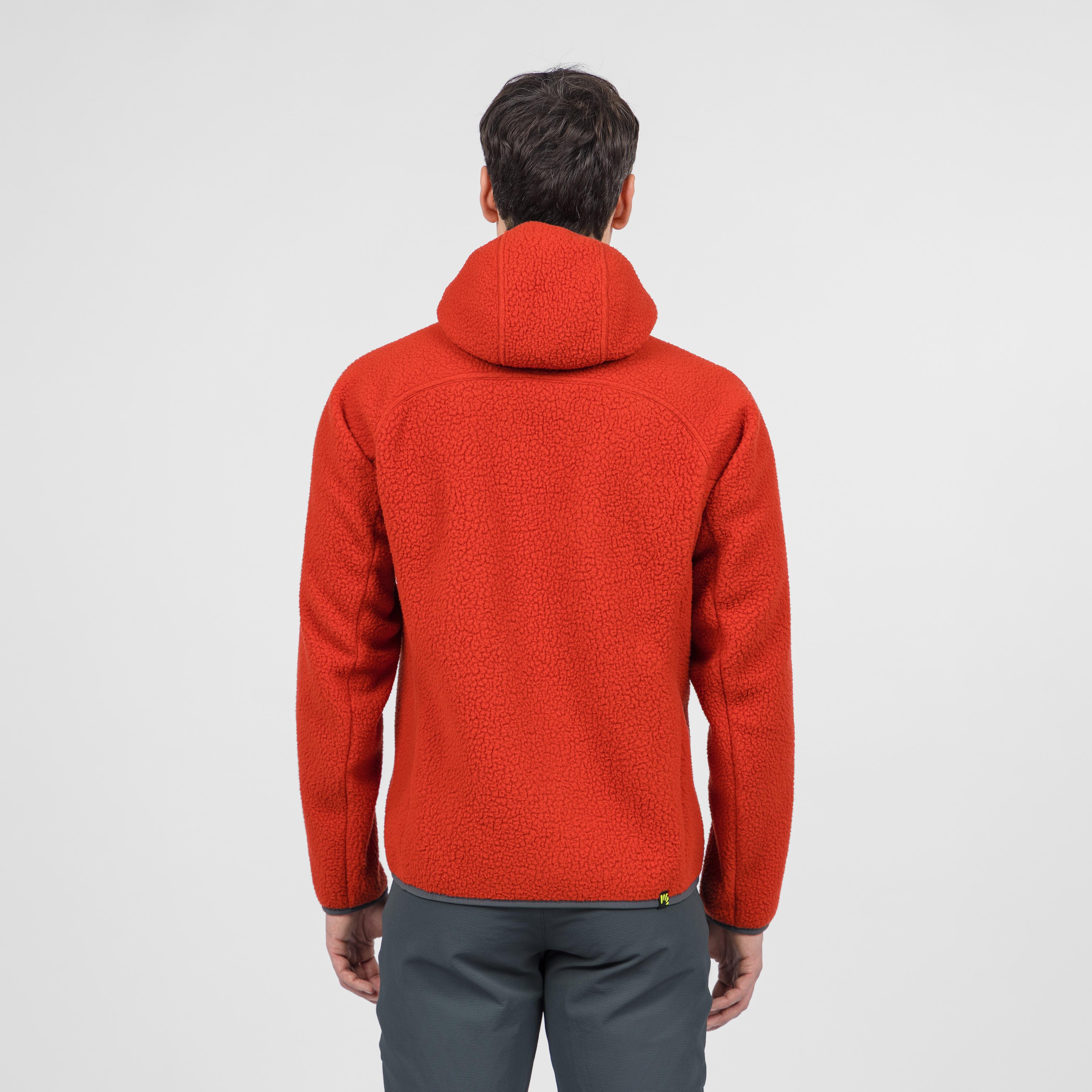 Moiazza retrò hoodie fleece - fire/woodl.gray - karpos