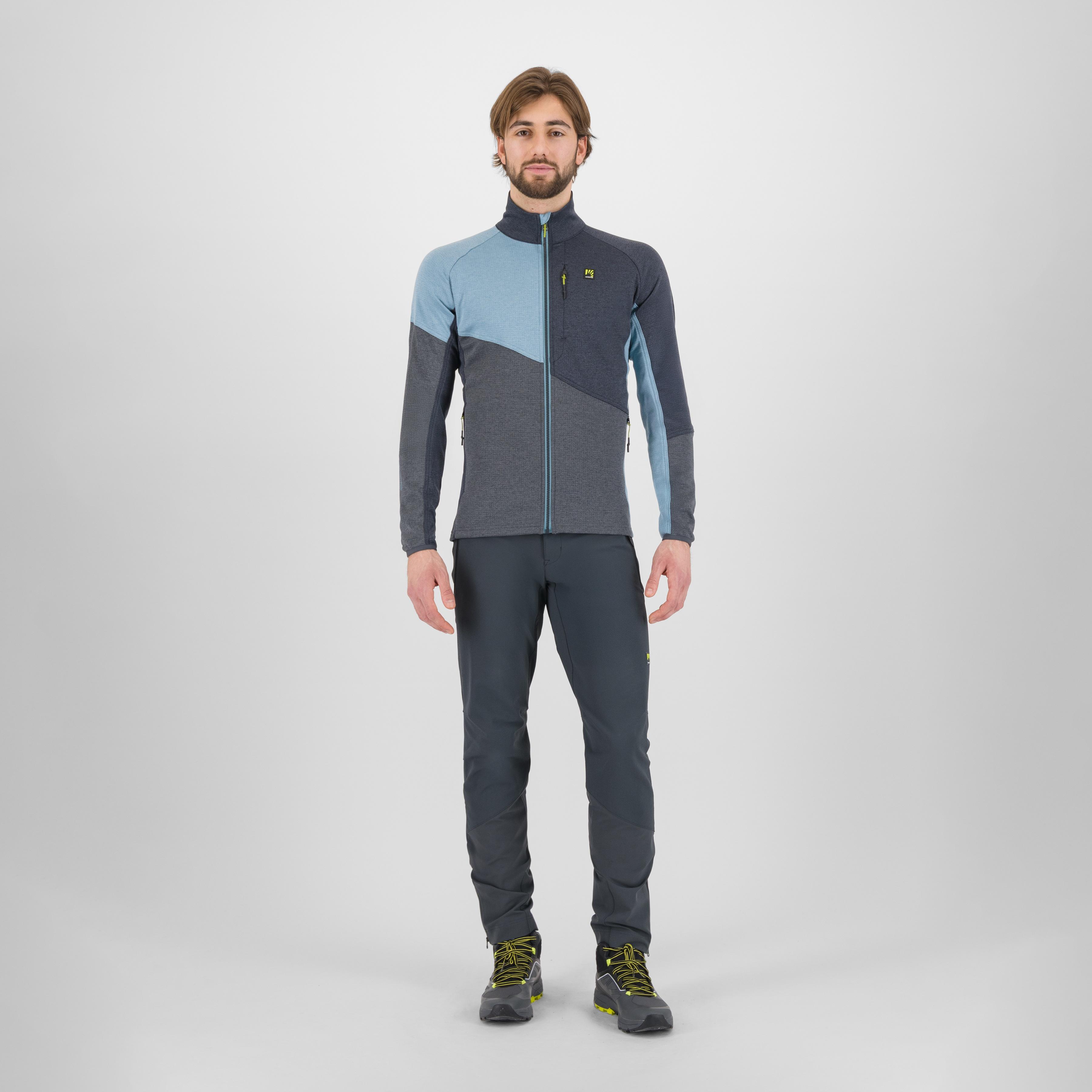 Federa full-zip fleece - woodl.gray/black/smoke blue - karpos