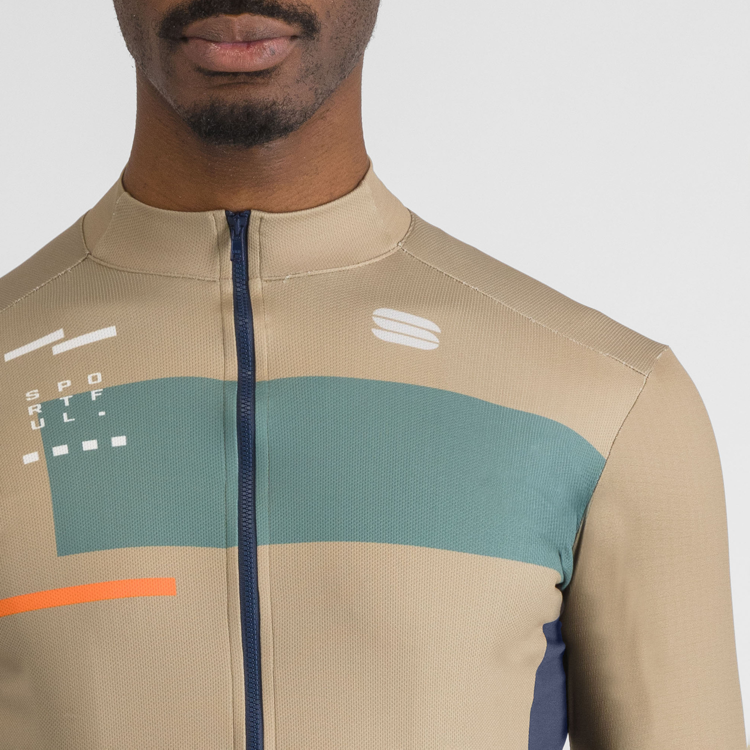 Breakout supergiara thermal jersey - olive green galaxy blue oramge - sportful