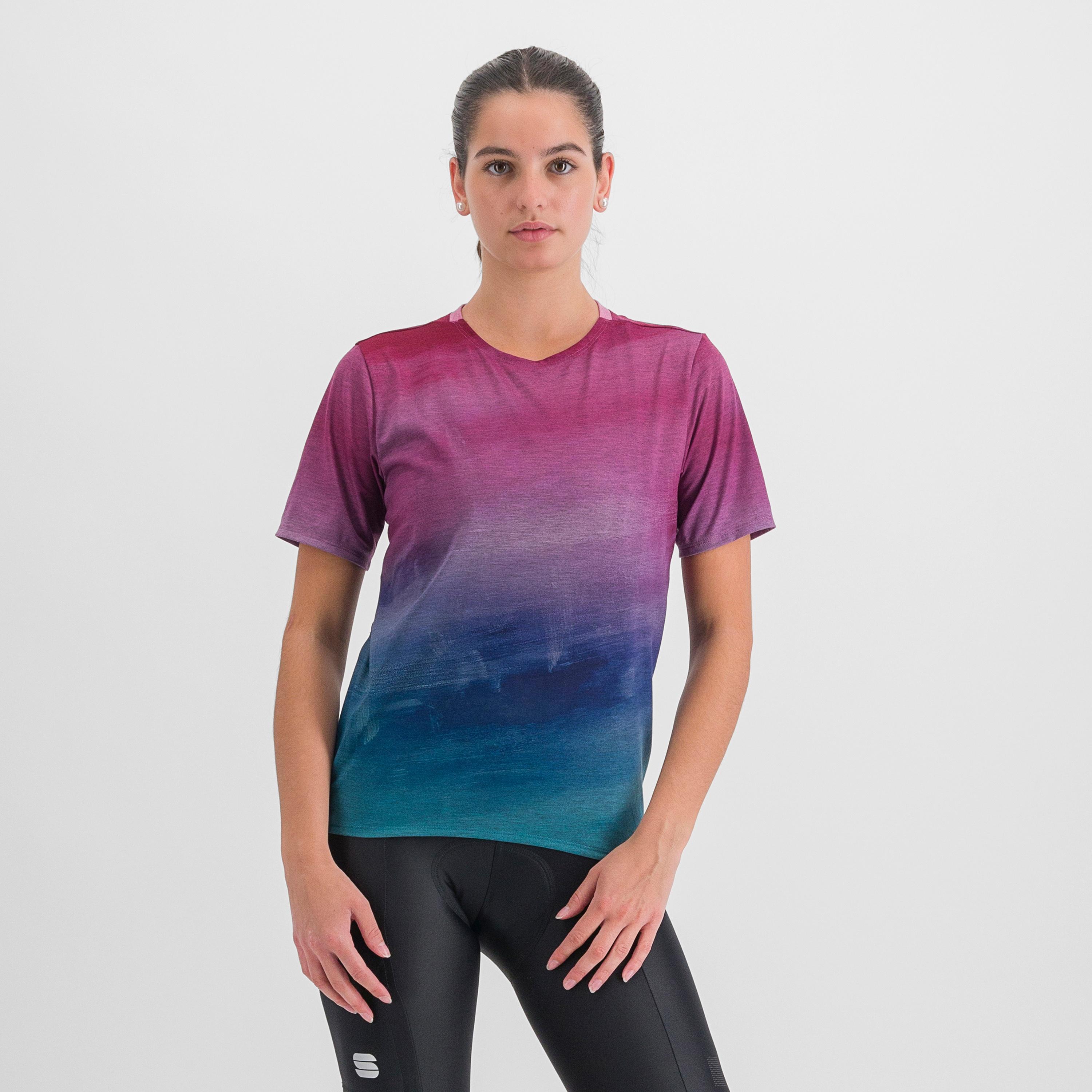 Flow giara w tee - berry blue pink - sportful