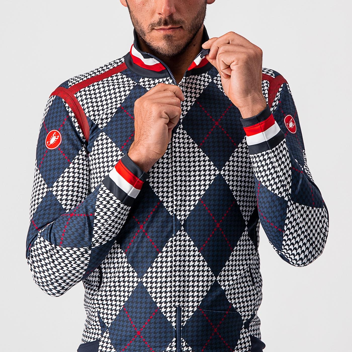Perfetto ros long sleeve - savile blue/white-pro red-argy - castelli