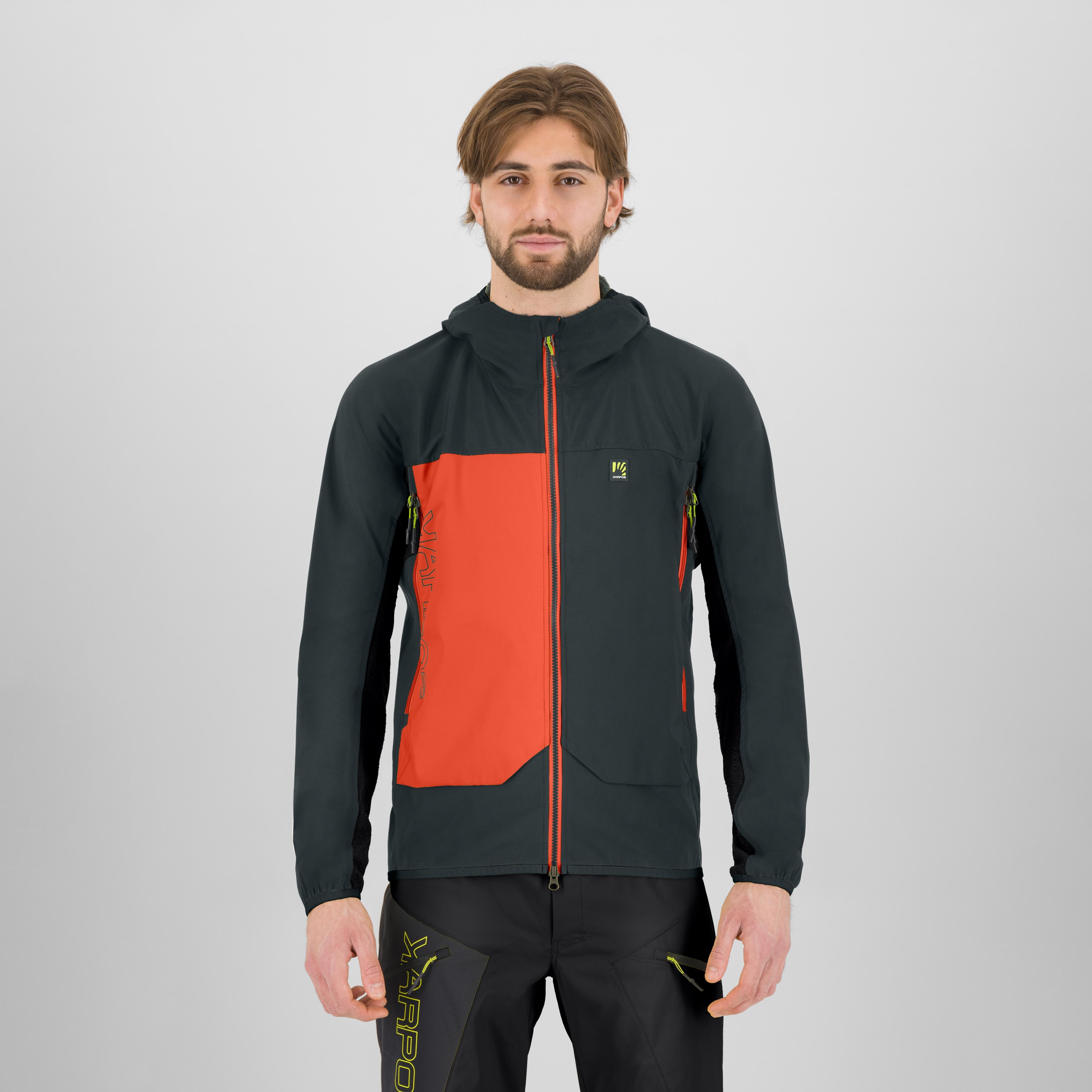 Pizzo bianco jacket - woodl.gray/black/vibr.orange - karpos