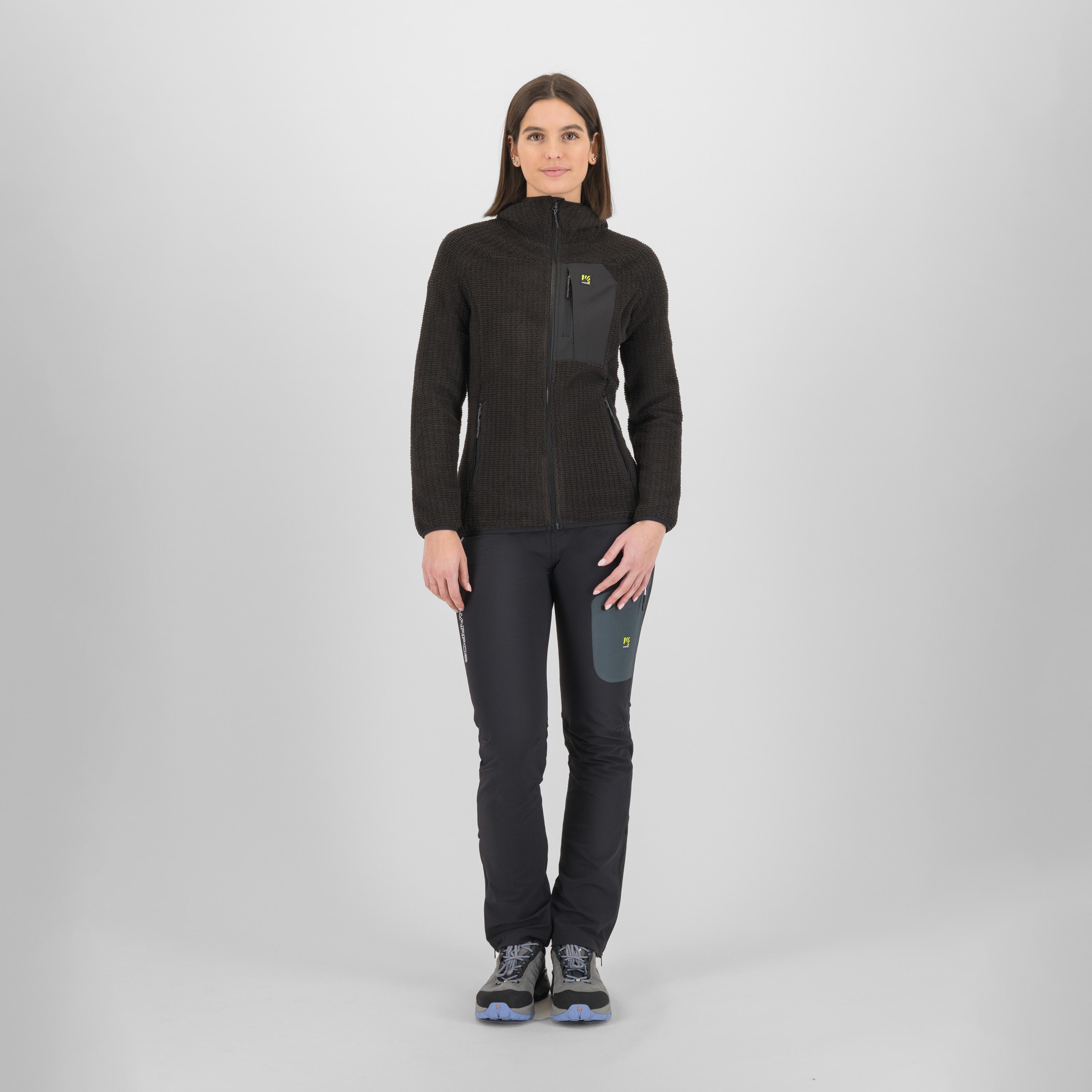 Rocchetta evo hoodie w fleece - black - karpos