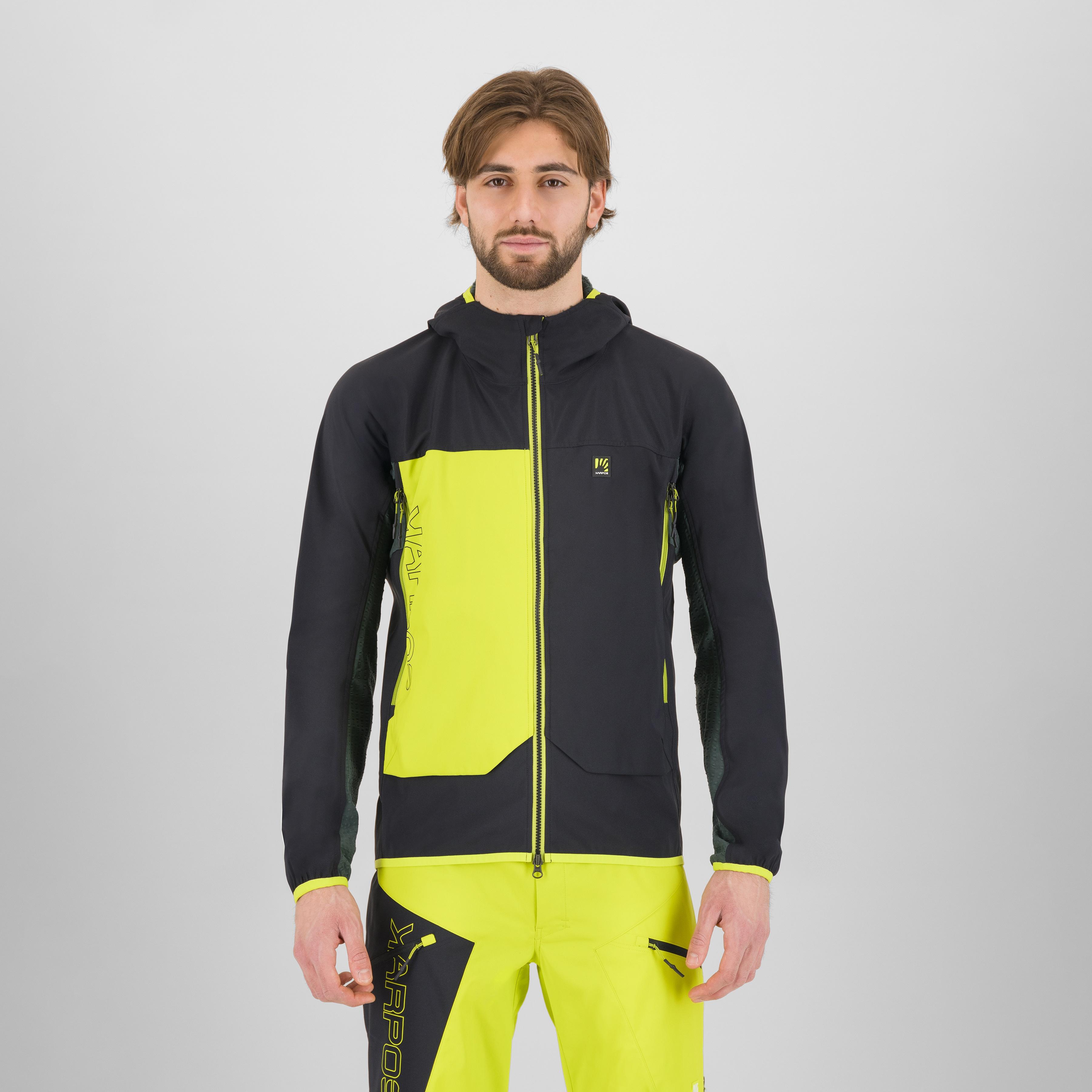 Pizzo bianco jacket - black/woodl.gray/acid lime - karpos