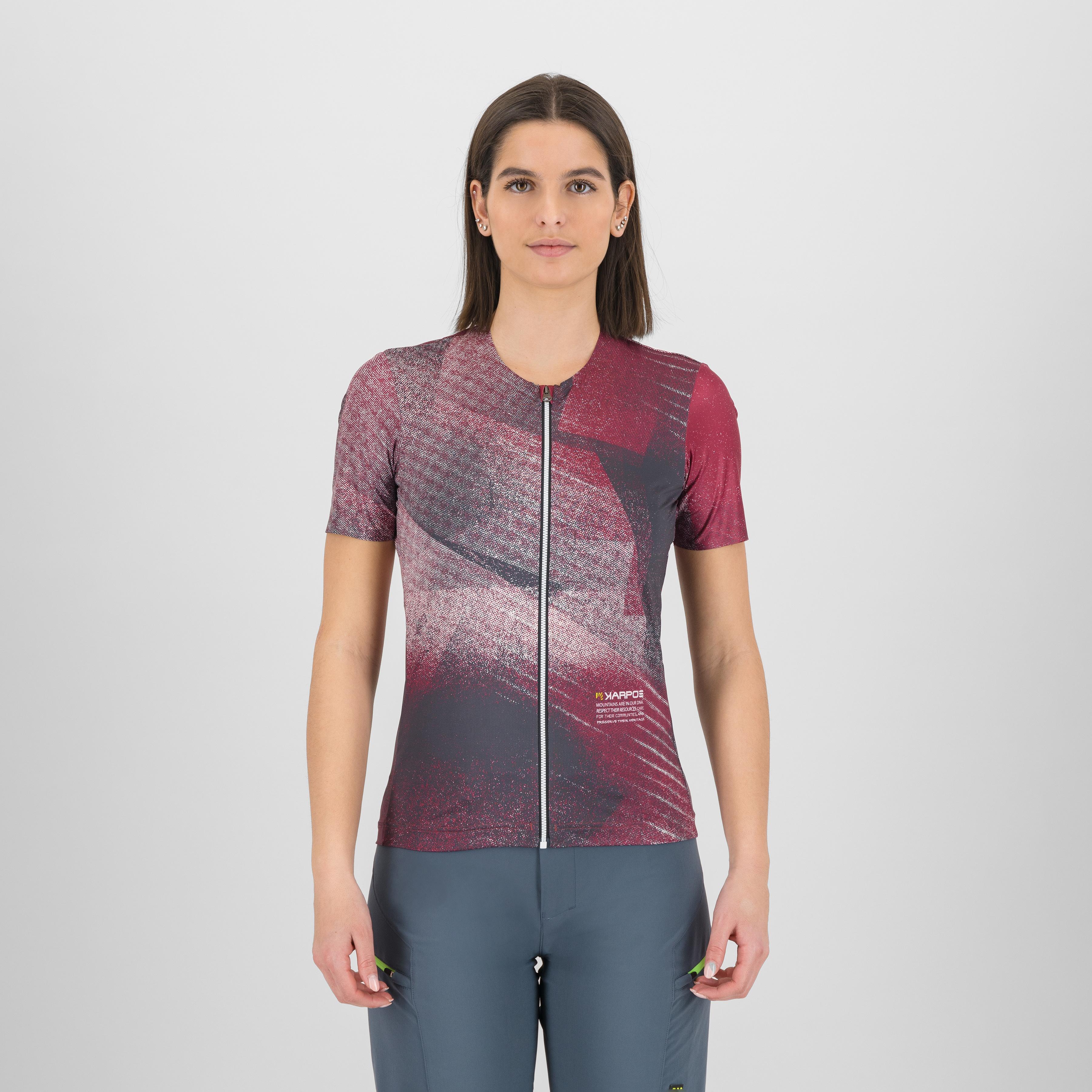 Sarca w full zip jersey - beet red/pristine - karpos