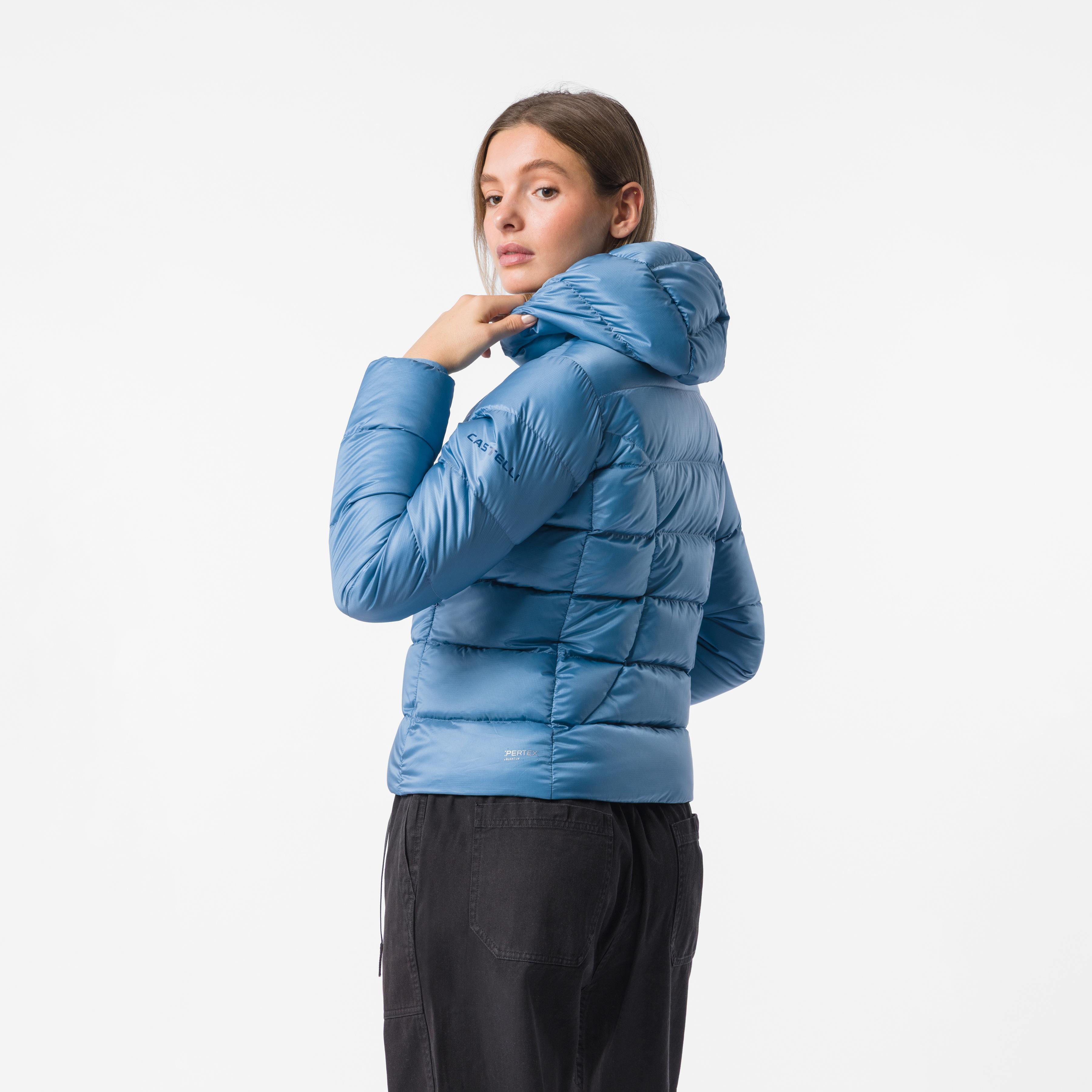 Down puffer w jacket - metallic blue - castelli