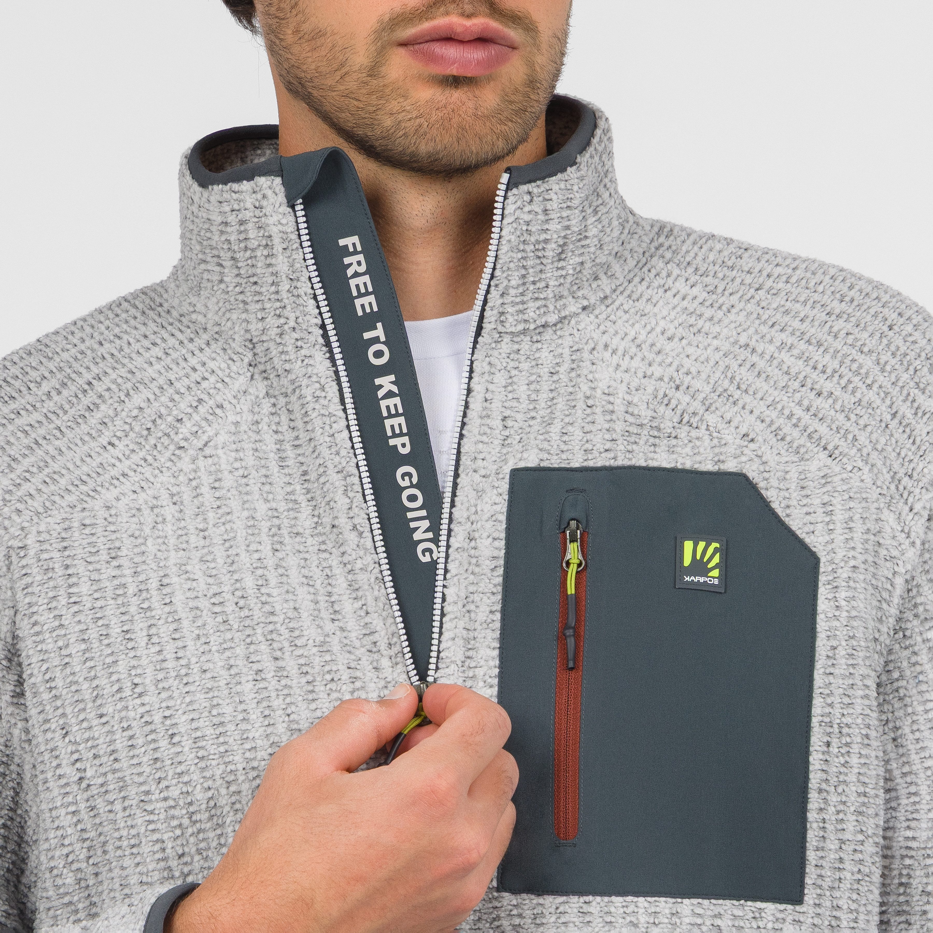 Rocchetta half zip fleece - micro chip/woodl.gray - karpos