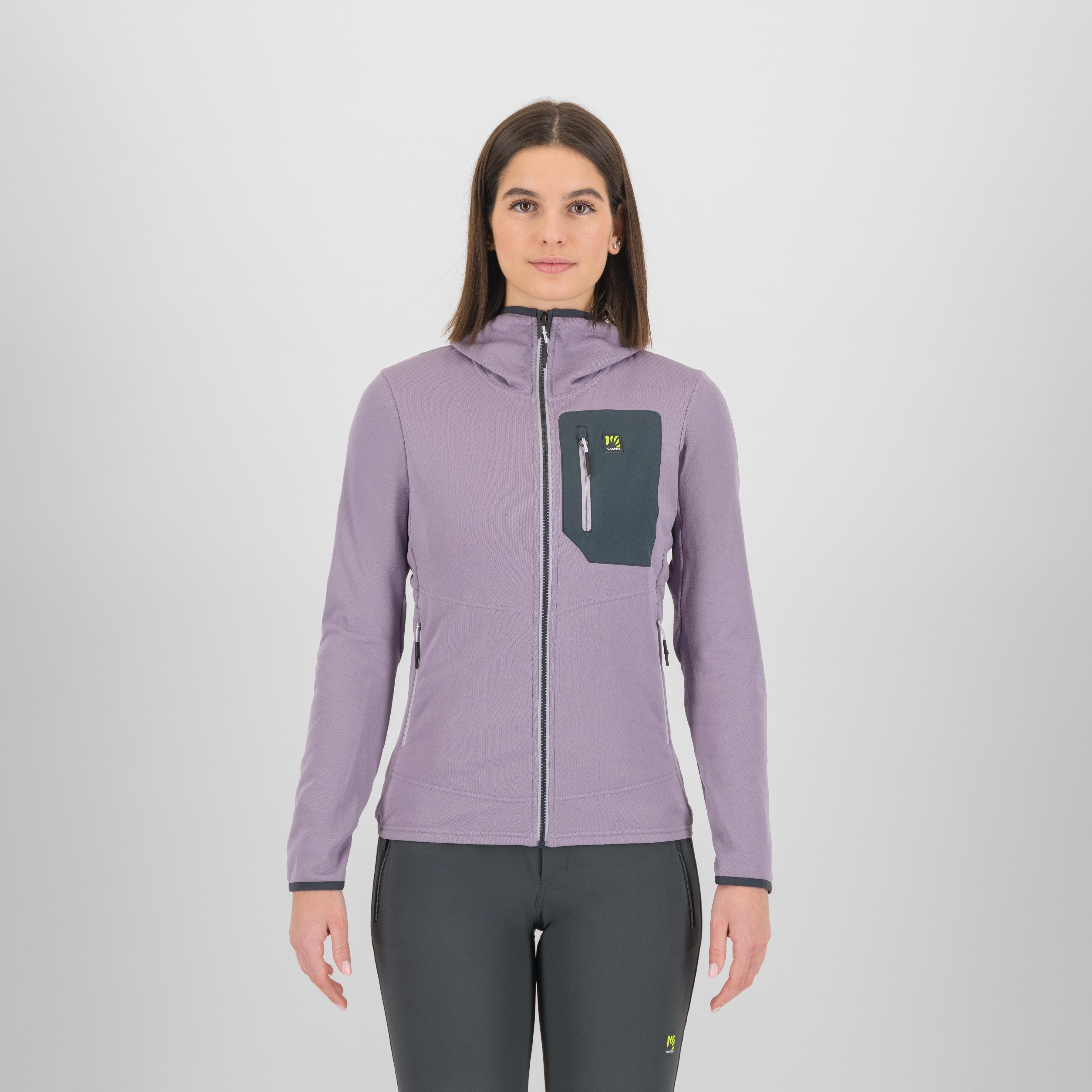 Antermoia hoodie w fleece - lavender/woodl.gray - karpos