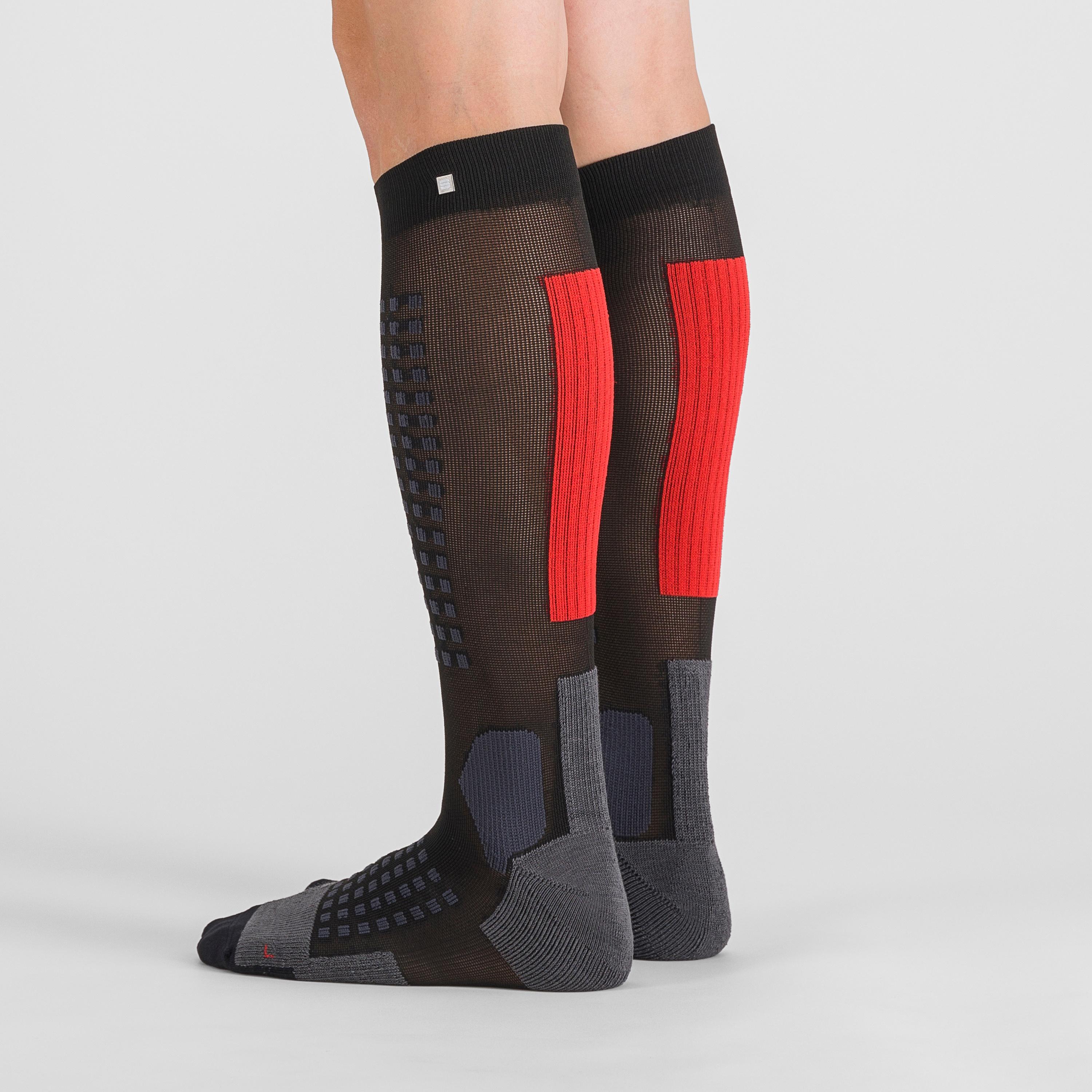 Apex long socks - black chili red - sportful