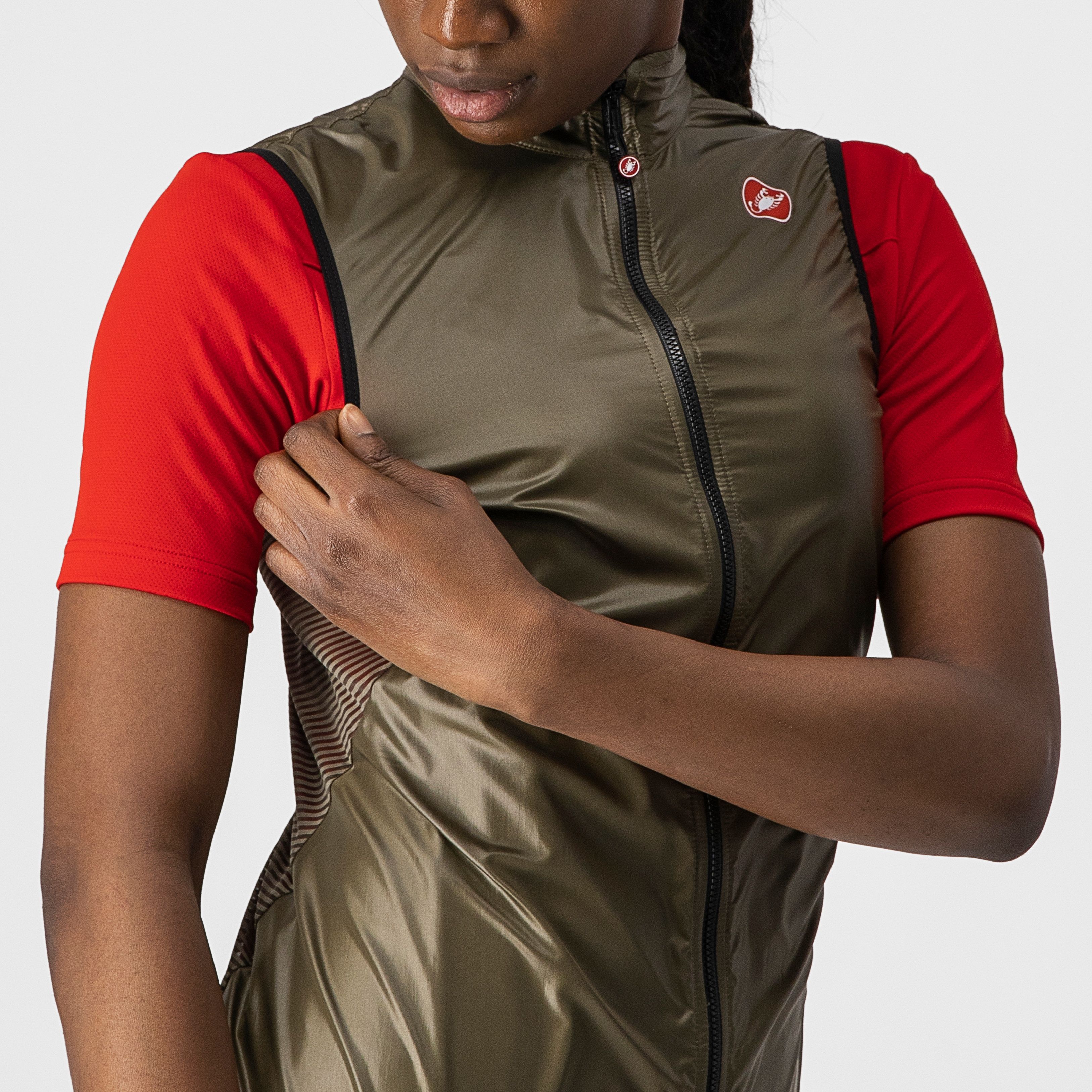 Aria w vest - moss brown - castelli