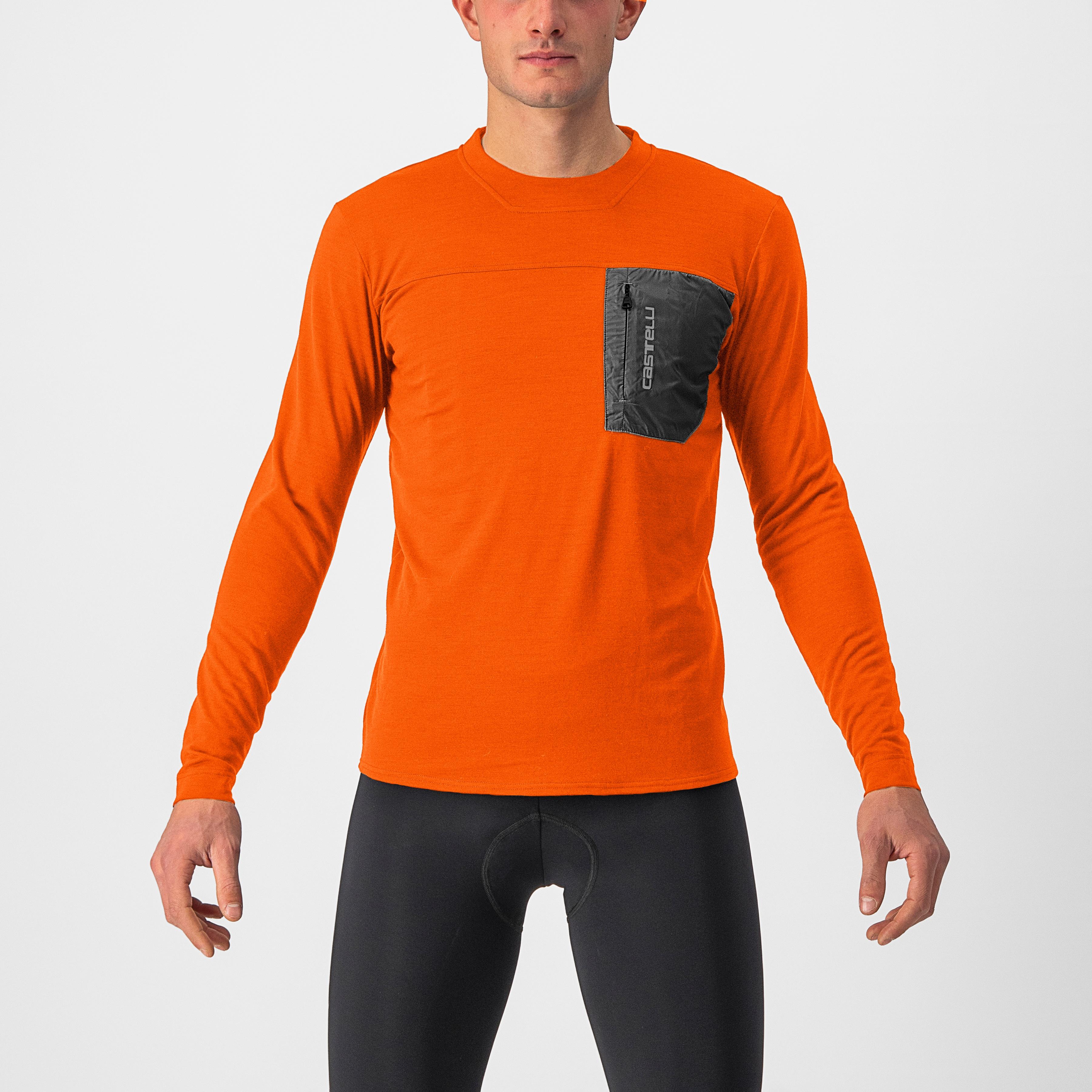 Unlimited merino long sleeve - orange rust - castelli