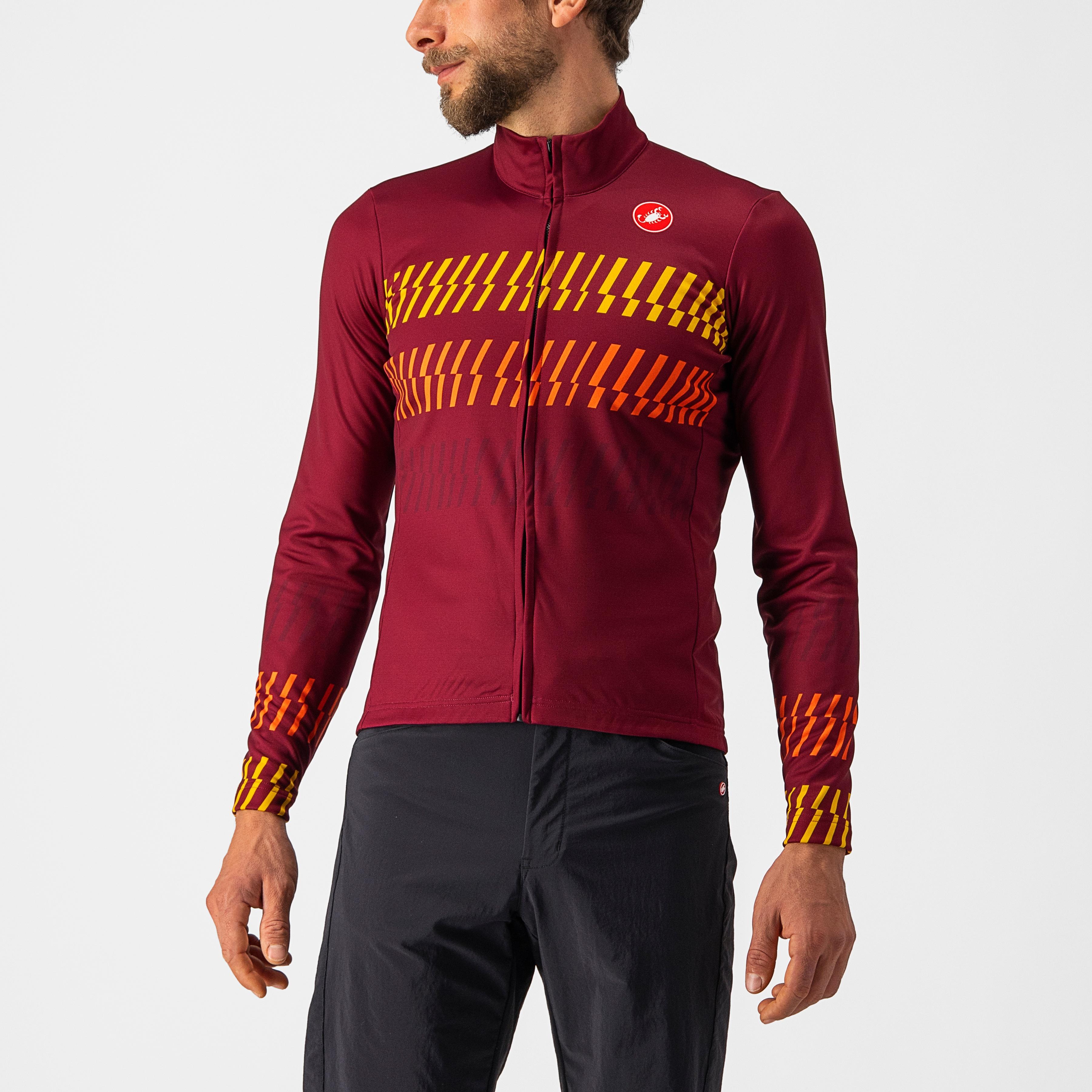 Unlimited thermal jersey - bordeaux/goldenrod-orange - castelli