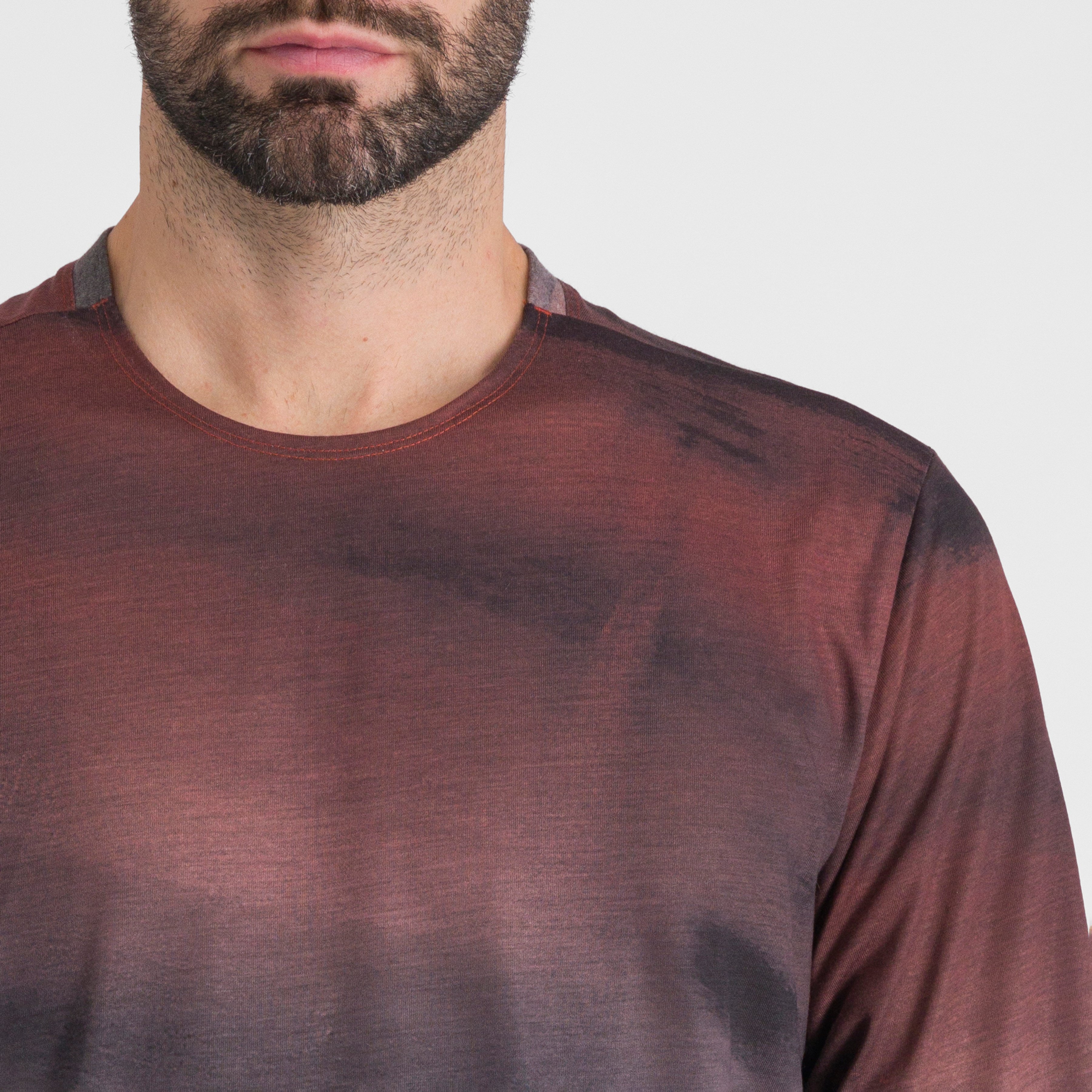 Flow giara tee long sleeve - berry blue/cayenna red - sportful