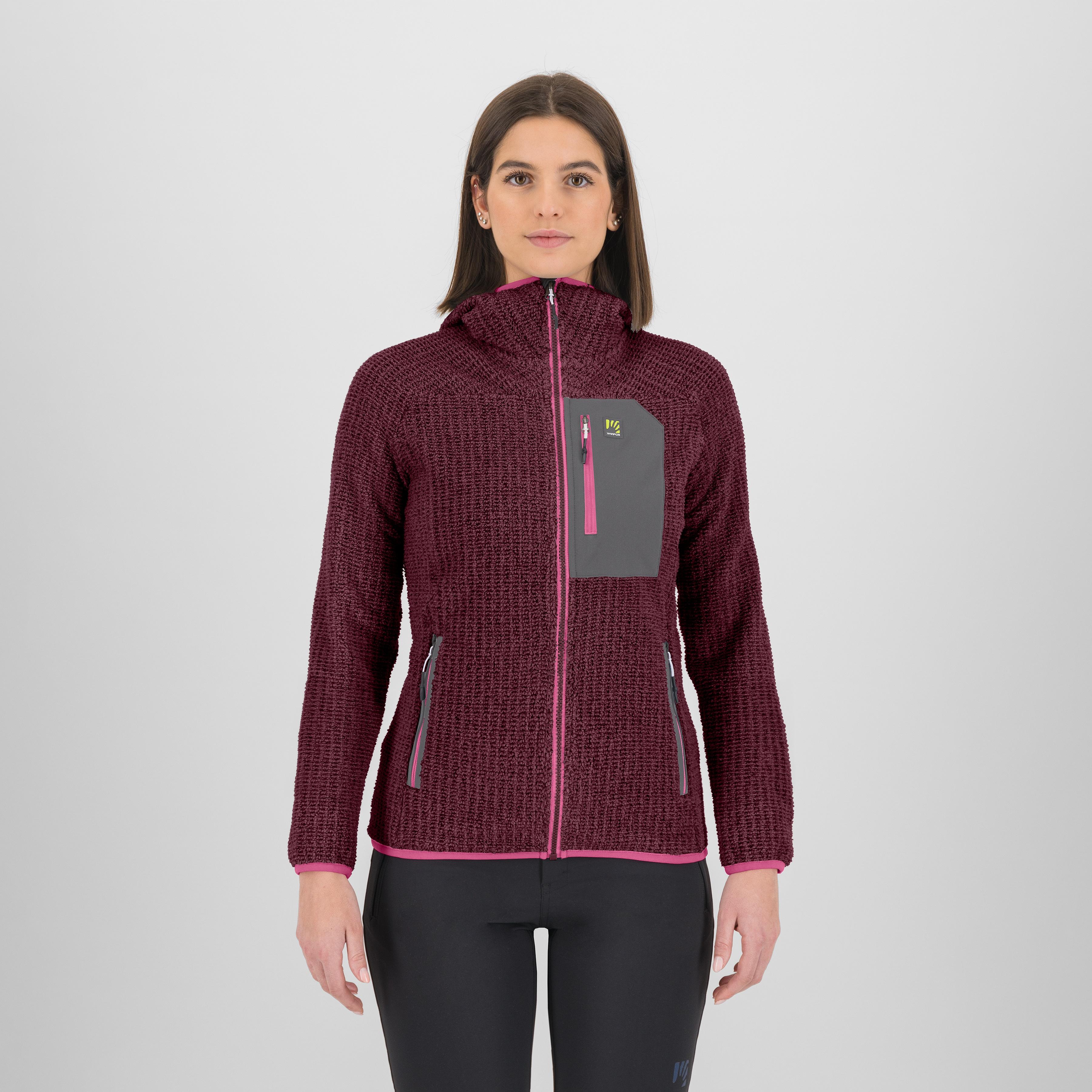 Rocchetta evo hoodie w fleece - crimson/pink power - karpos
