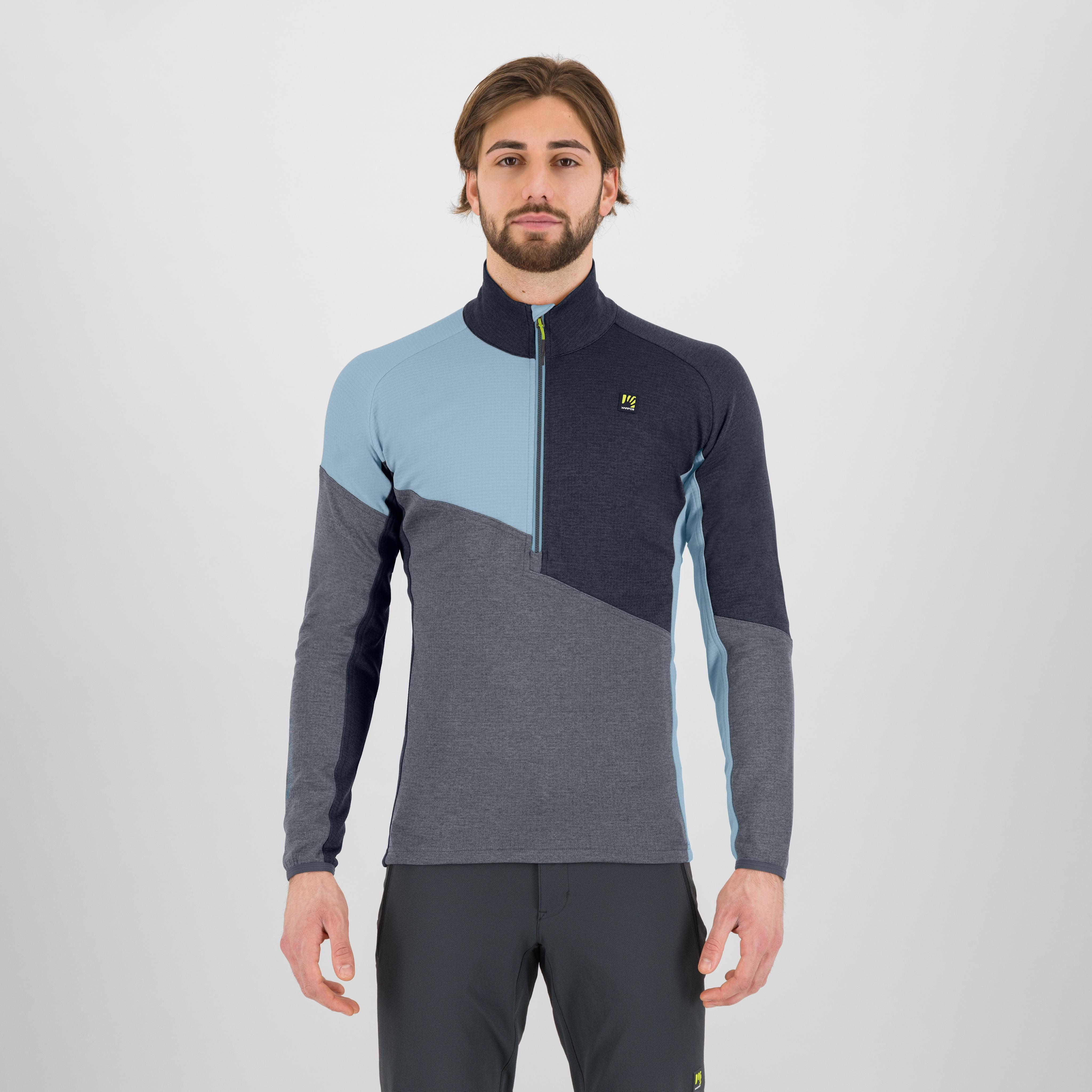 Federa half-zip fleece - woodl.gray/black/smoke blue - karpos