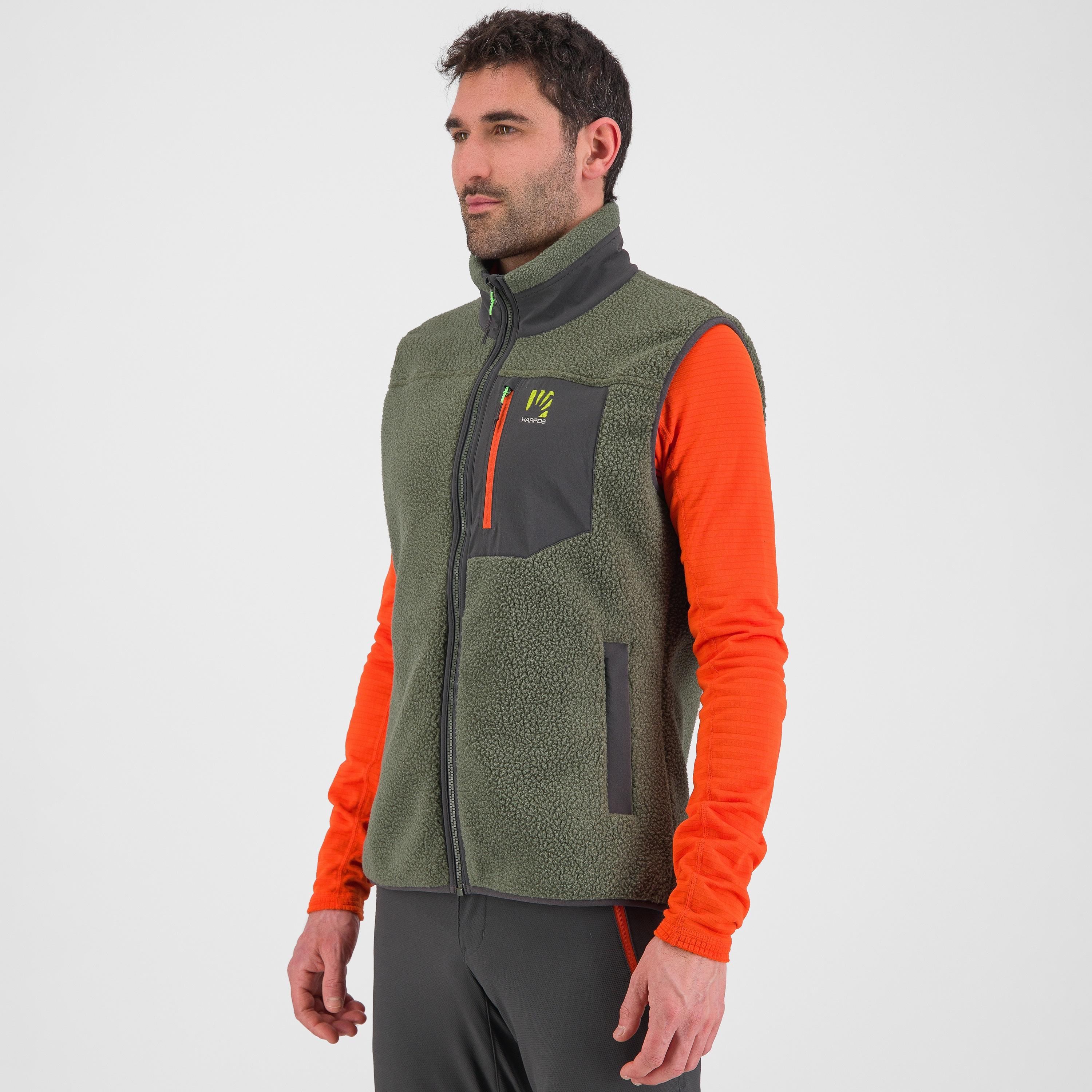 80's fleece vest - thyme/black sand - karpos