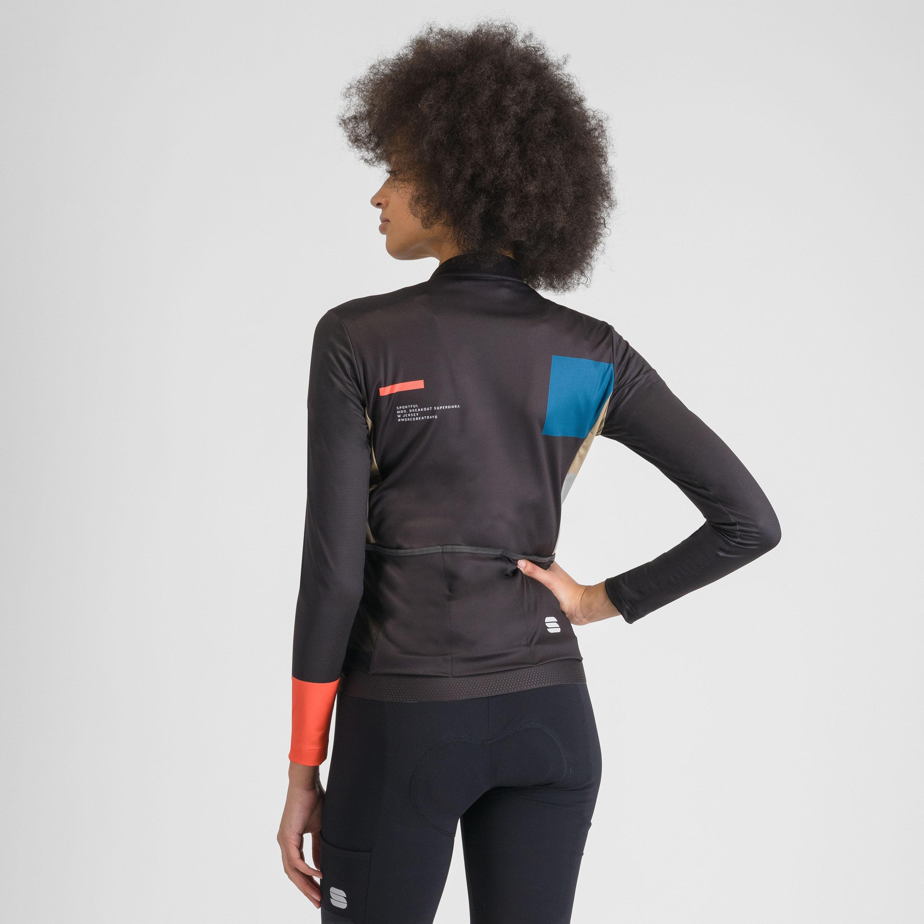 Breakout supergiara w thermal jersey - black teal blu pompelmo - sportful