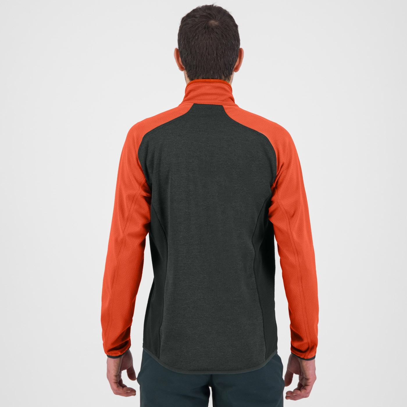 Odle  fleece - black sand/spicy orange - karpos