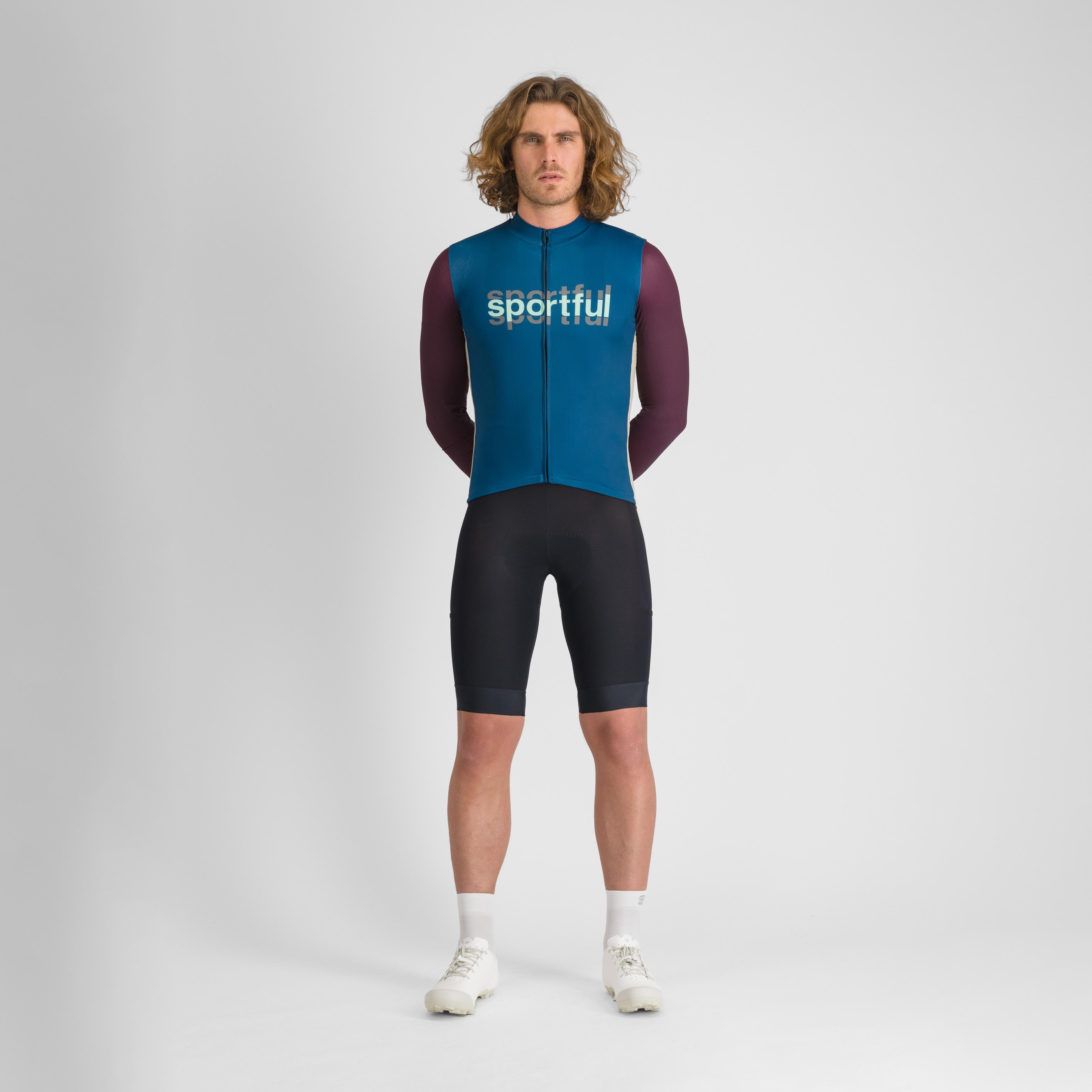 Supergiara logo thermal jersey - teal blue - sportful