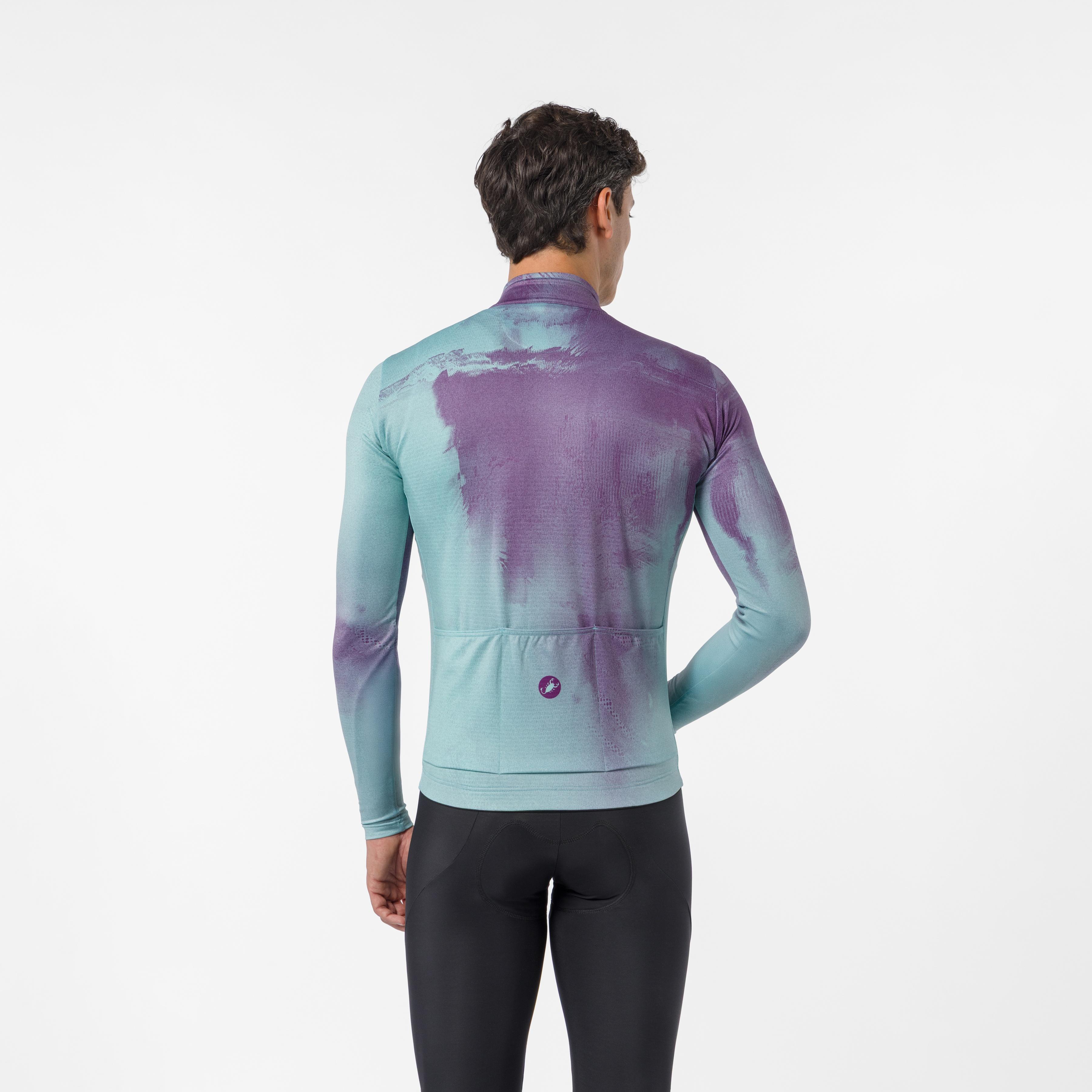 Nebula thermal ls jersey - deep purple/pool blue - castelli