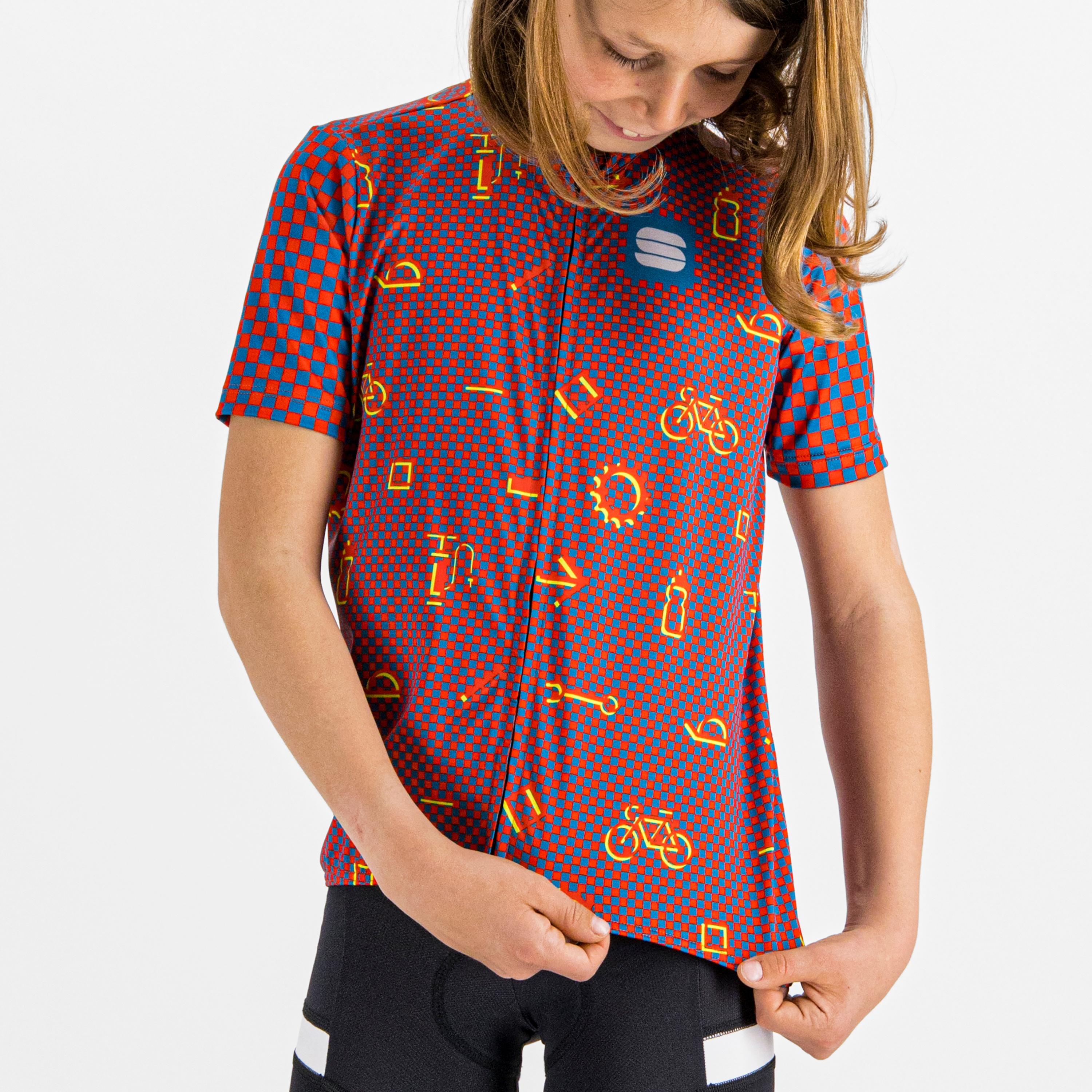 Checkmate kid jersey - red blue pompelmo - sportful
