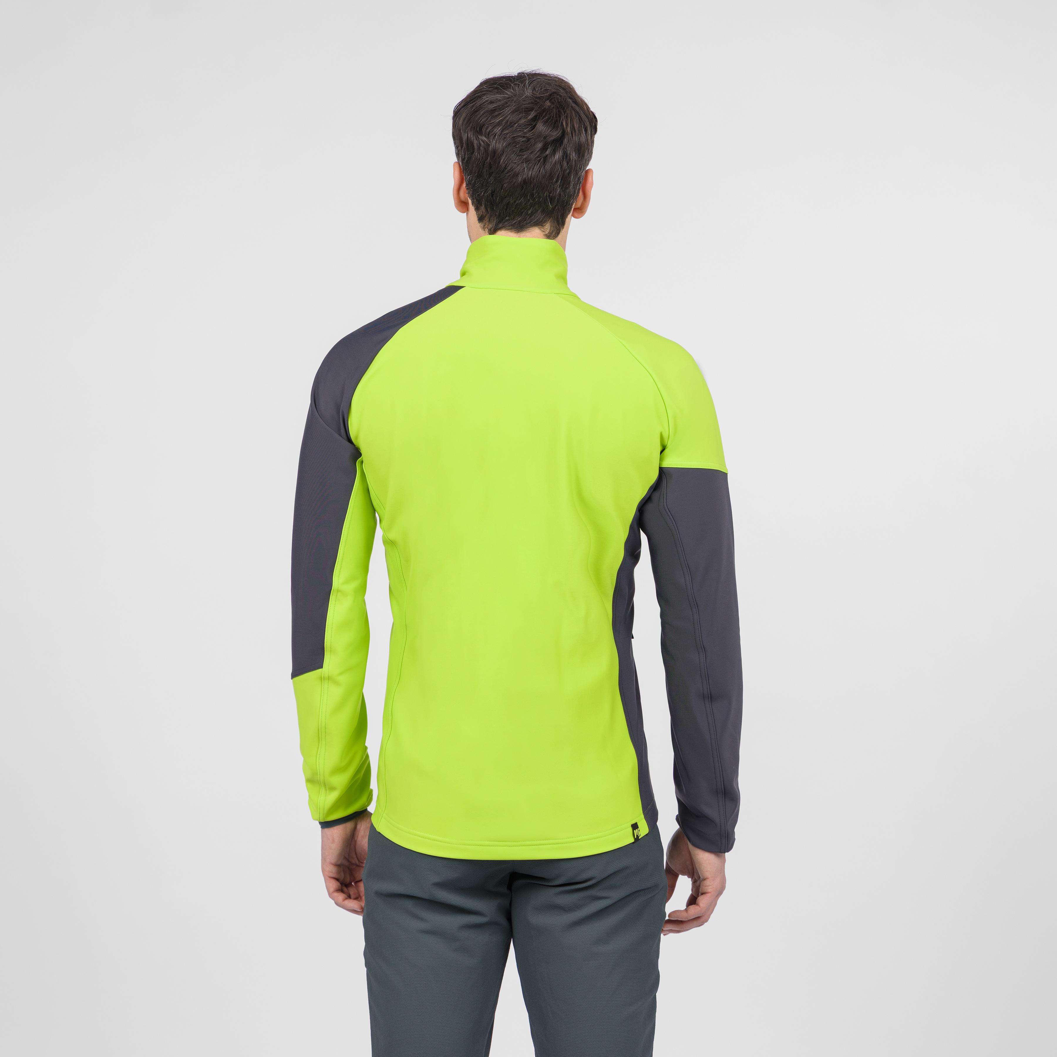 Santino full-zip fleece - lime green dark grey - karpos