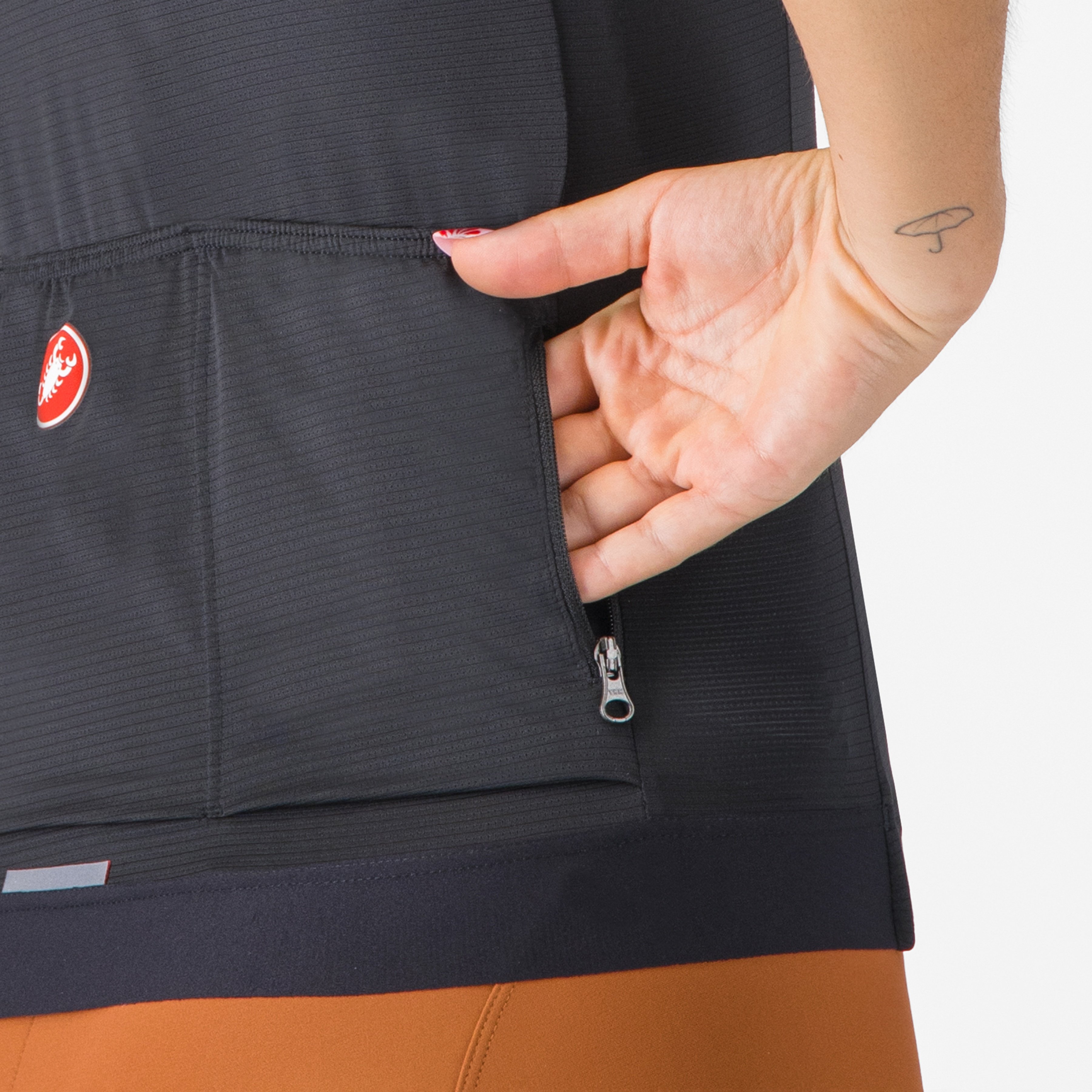 Espresso  w jersey - light black - castelli