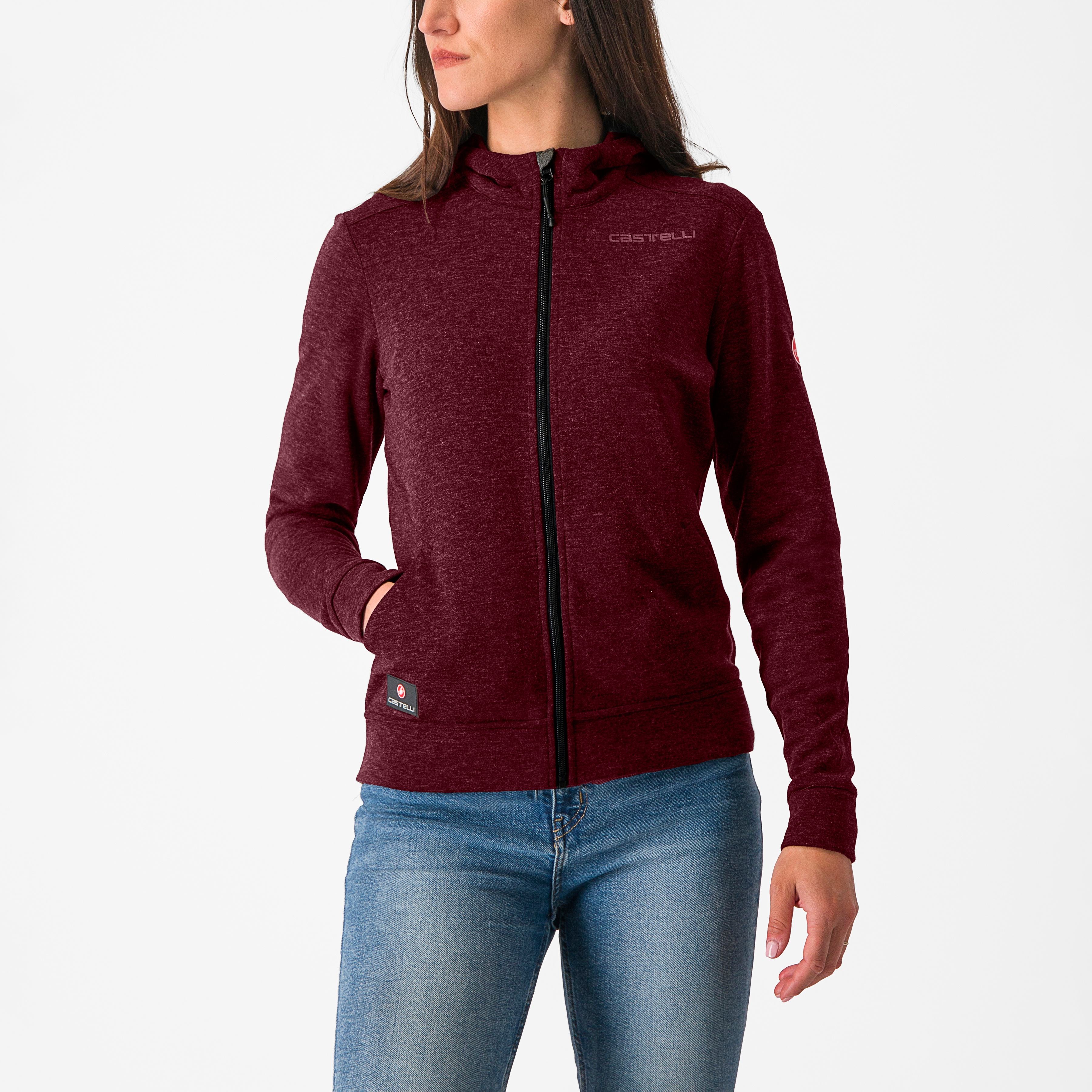 Milano 2 full zip w fleece - deep bordeaux - castelli