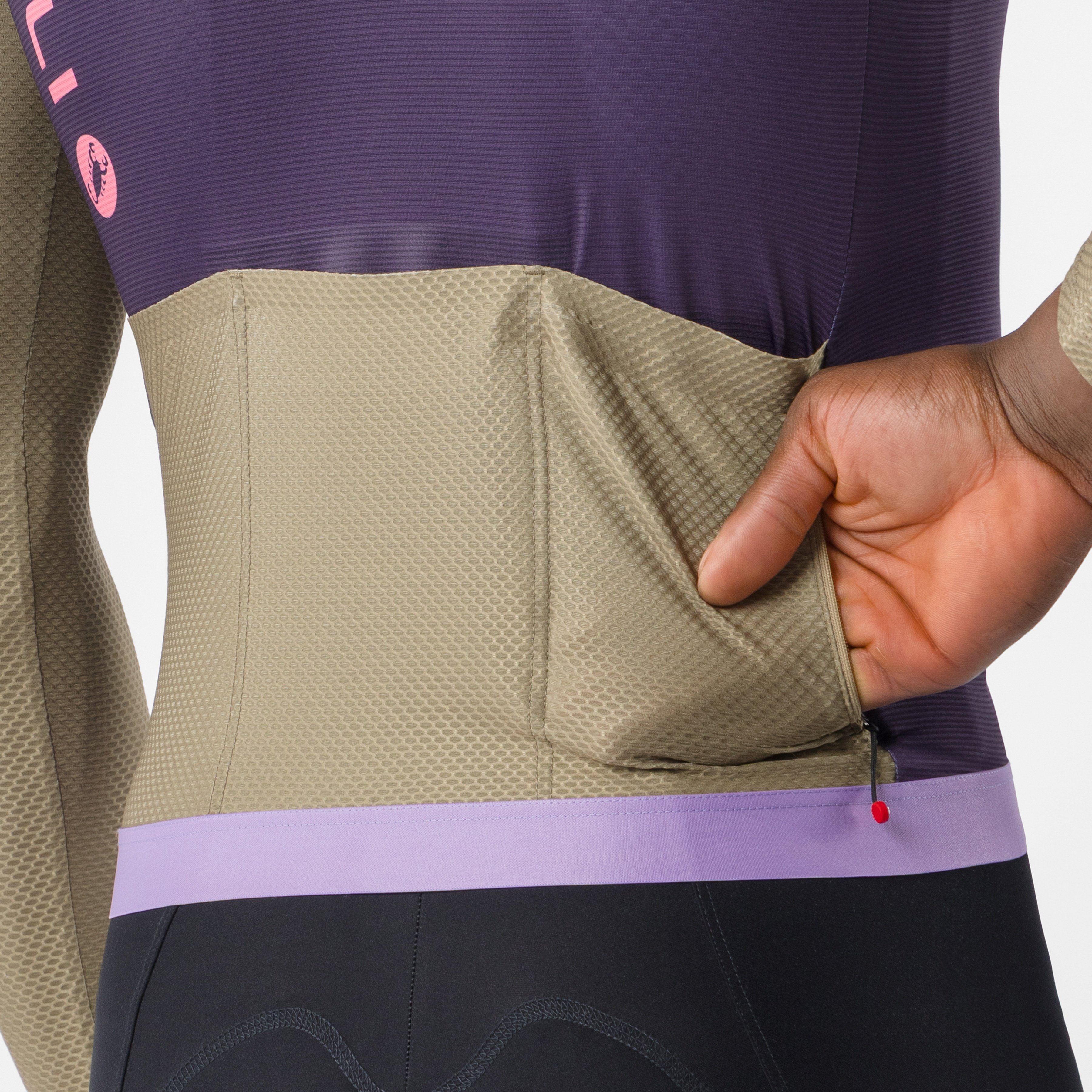 Corretto ls jersey - night shade/elmwood-rosa giro - castelli