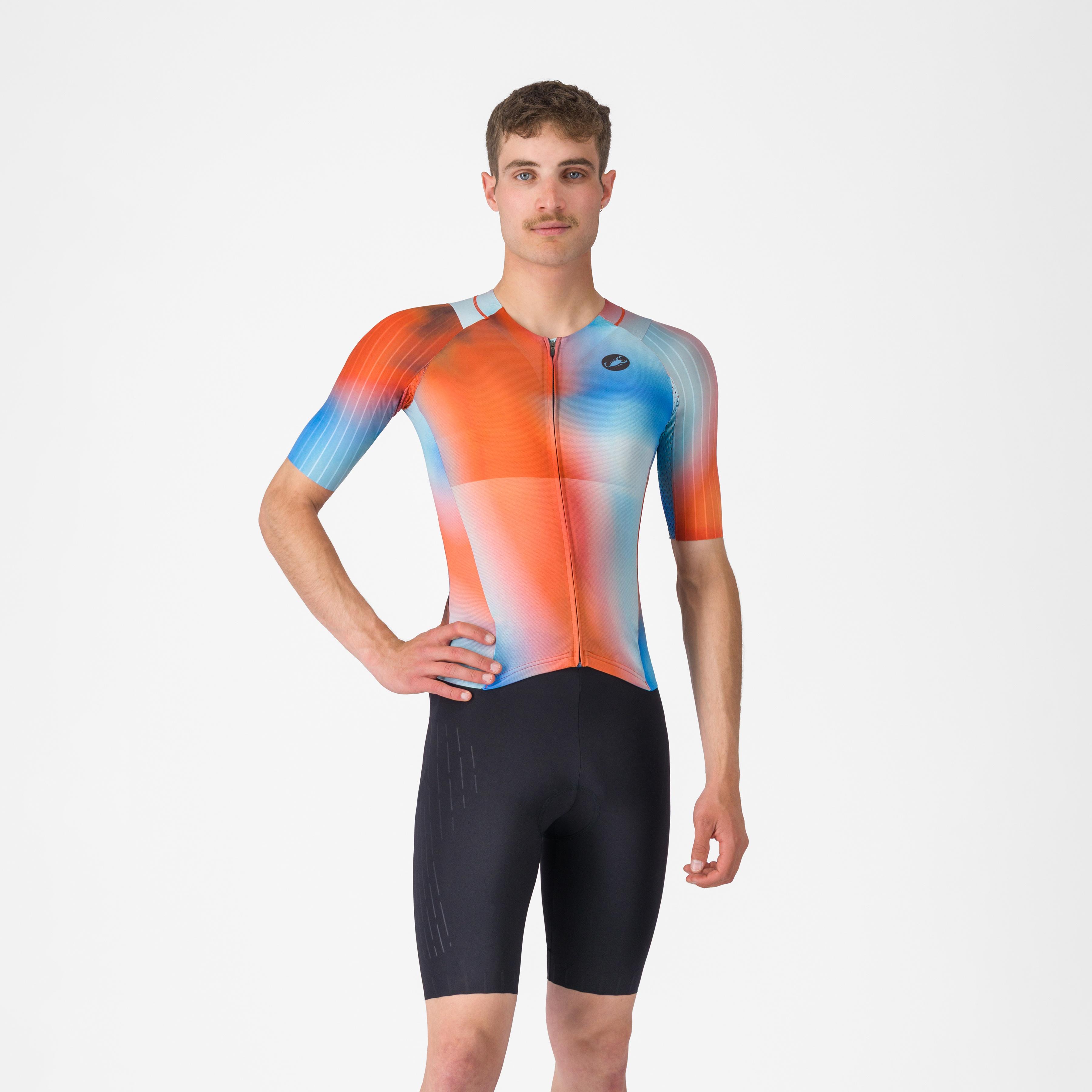 Free sanremo 3 suit short sleeve - paprika/winter sky-black - castelli