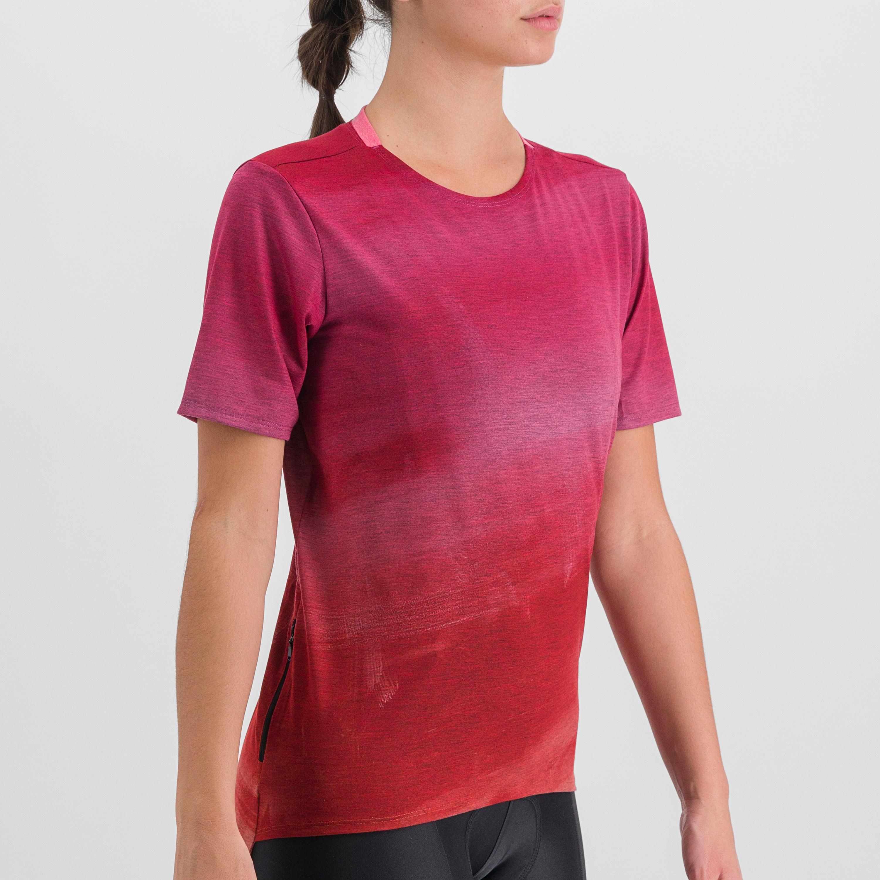 Flow giara w tee - cayenna red pink - sportful