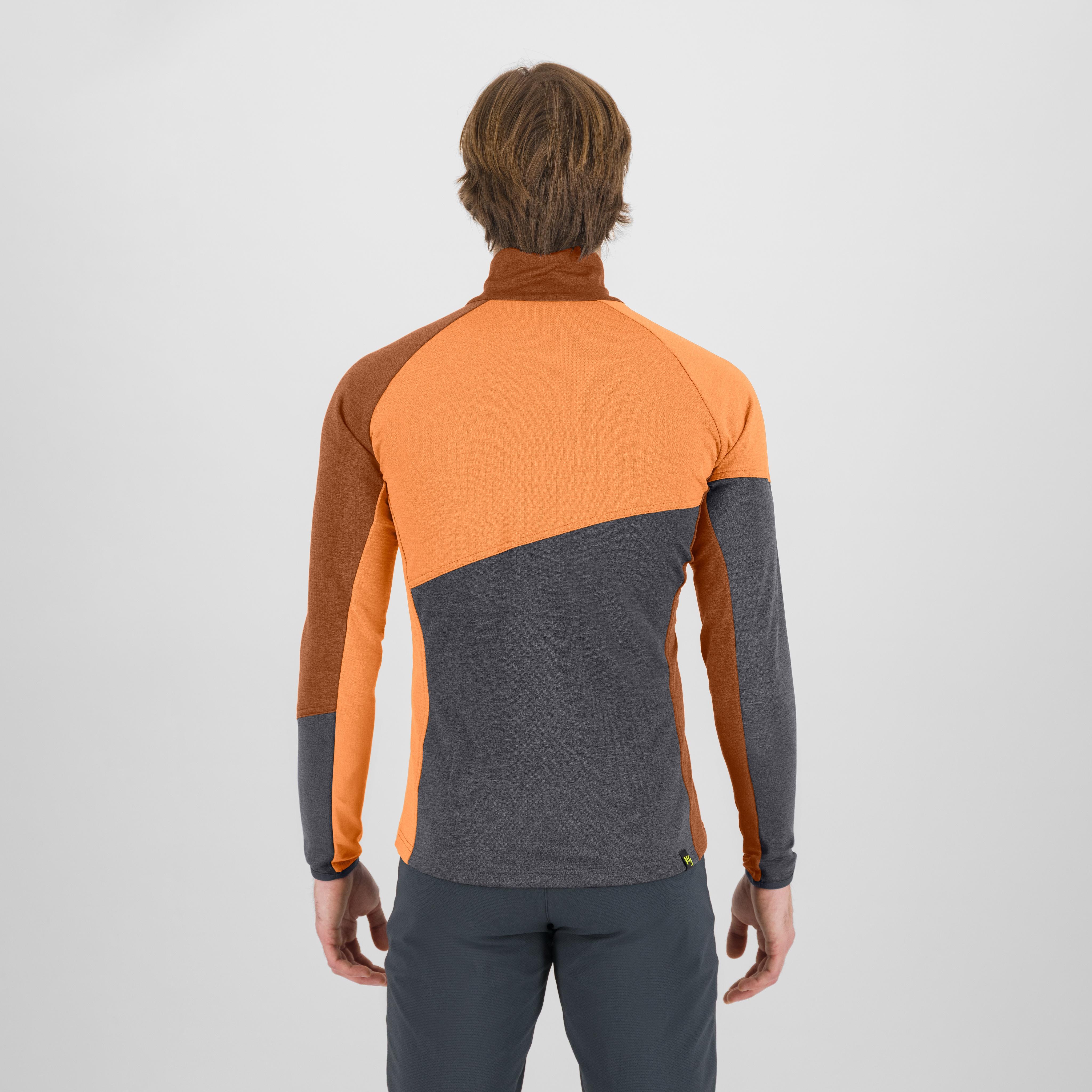 Federa full-zip fleece - woodl.gray/mahogany/vibr.orang - karpos
