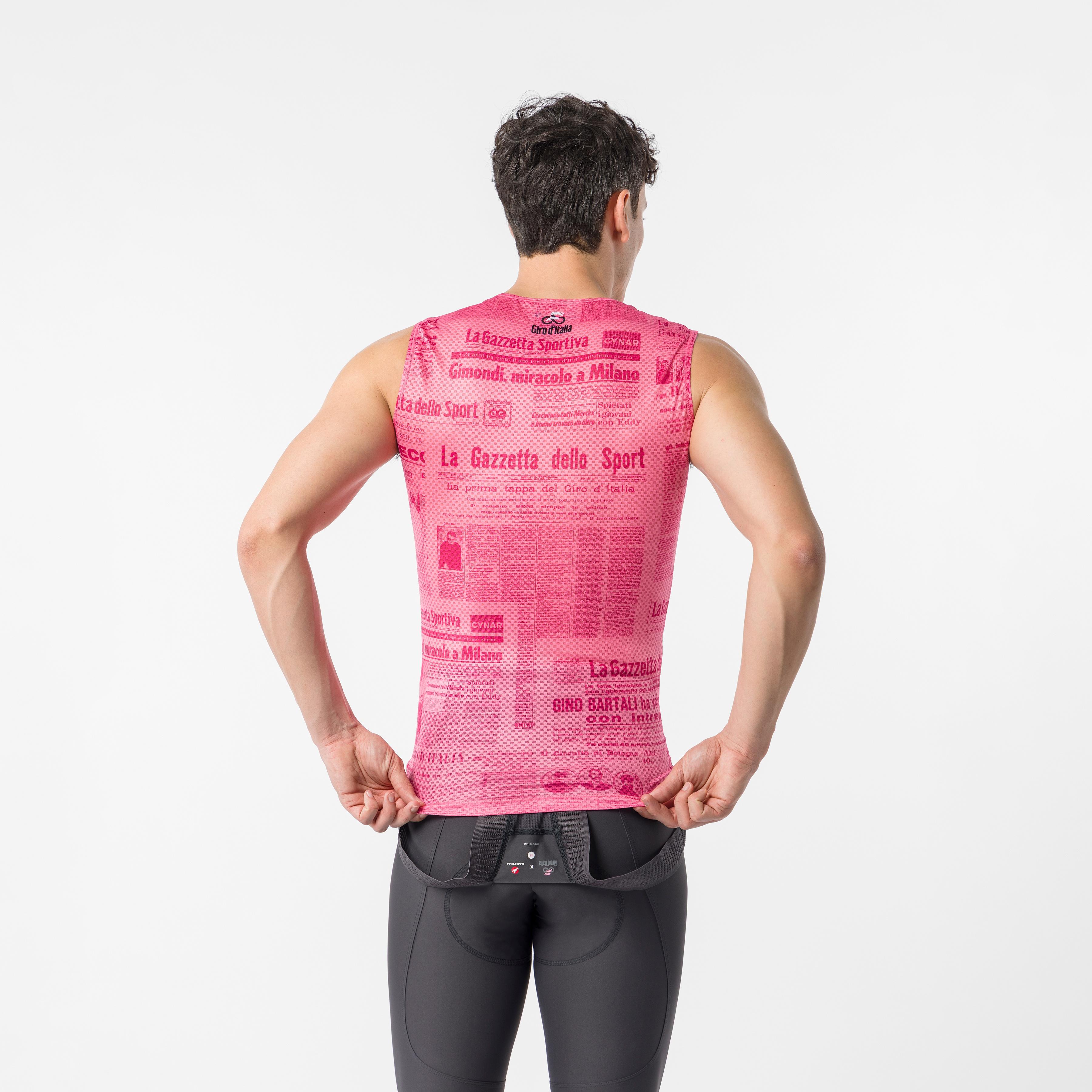 Gazzetta dello sport base layer - rosa giro - castelli