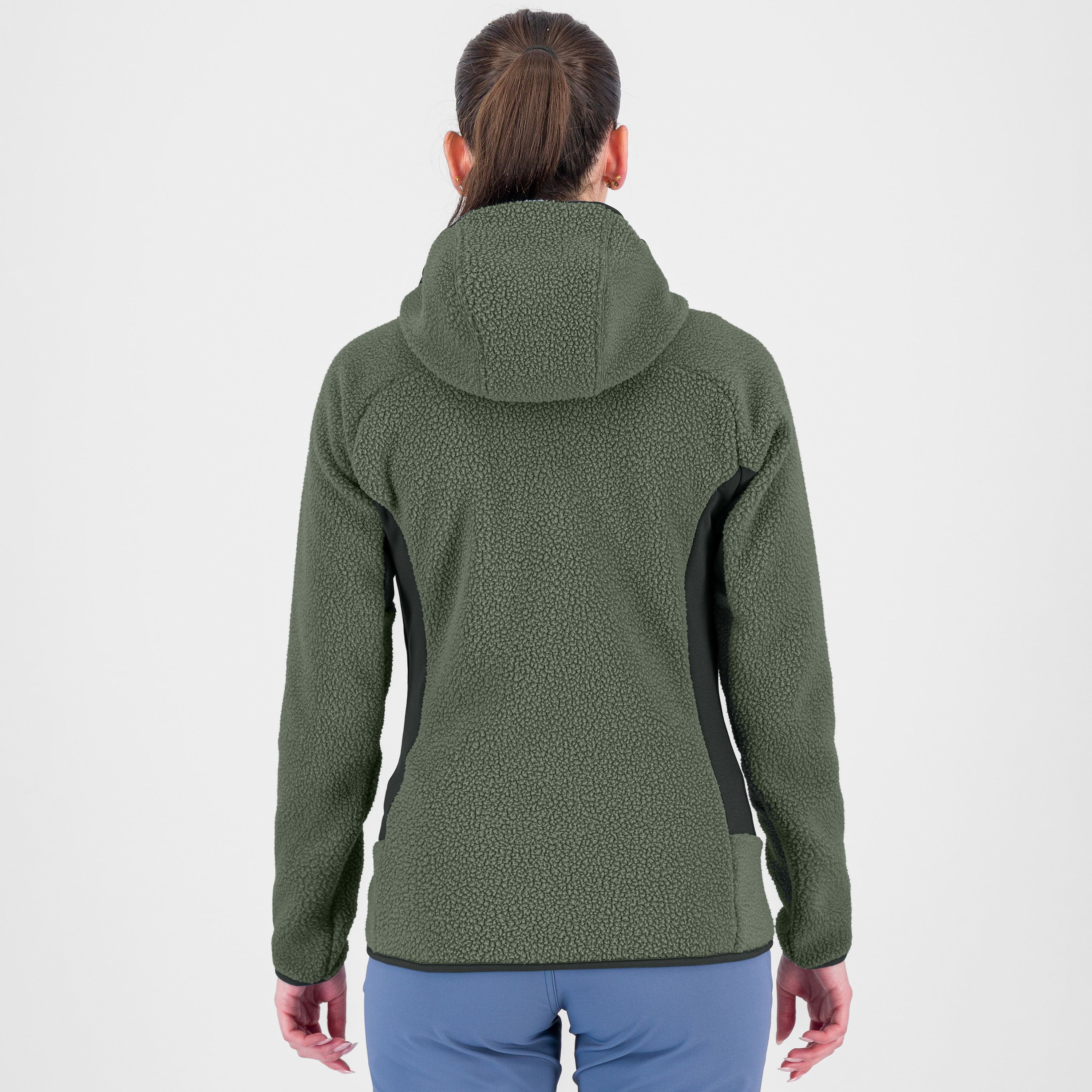 80's hoodie w fleece - black sand/thyme - karpos