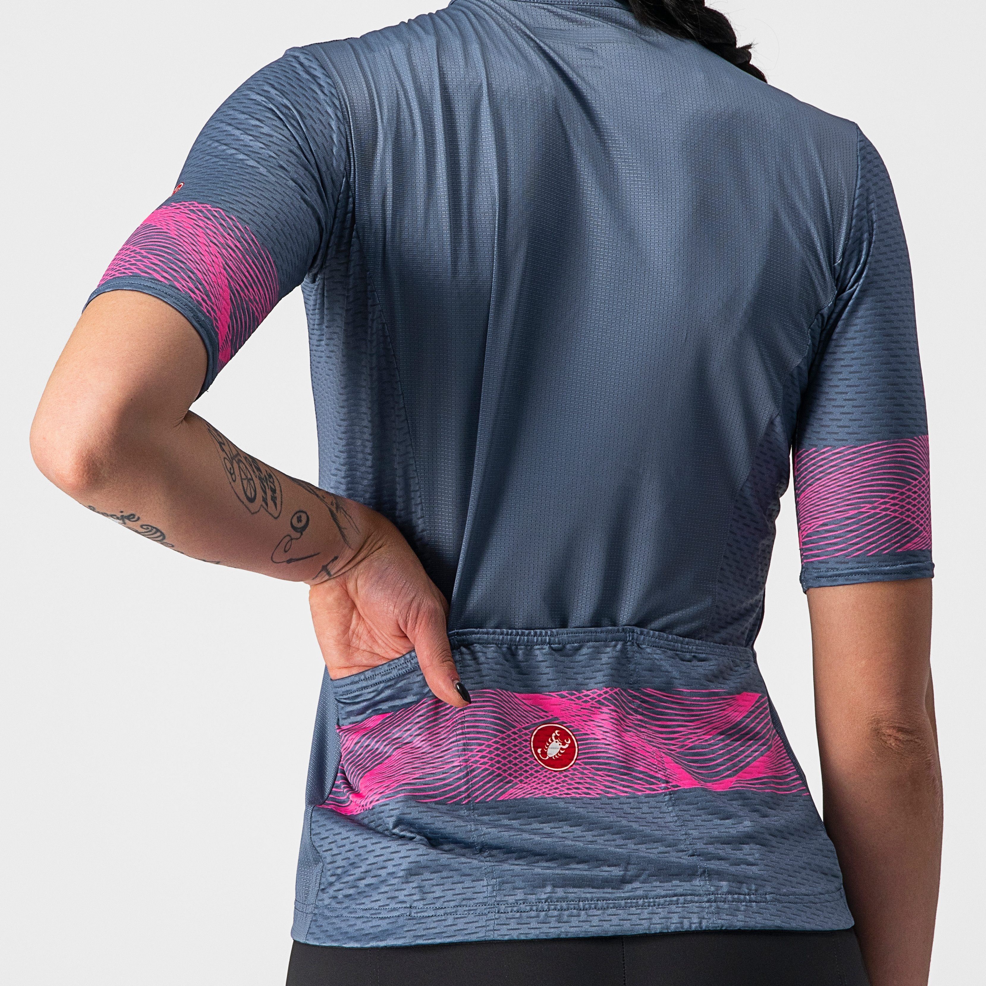 Fenice jersey - light steel blue/pink fluo - castelli