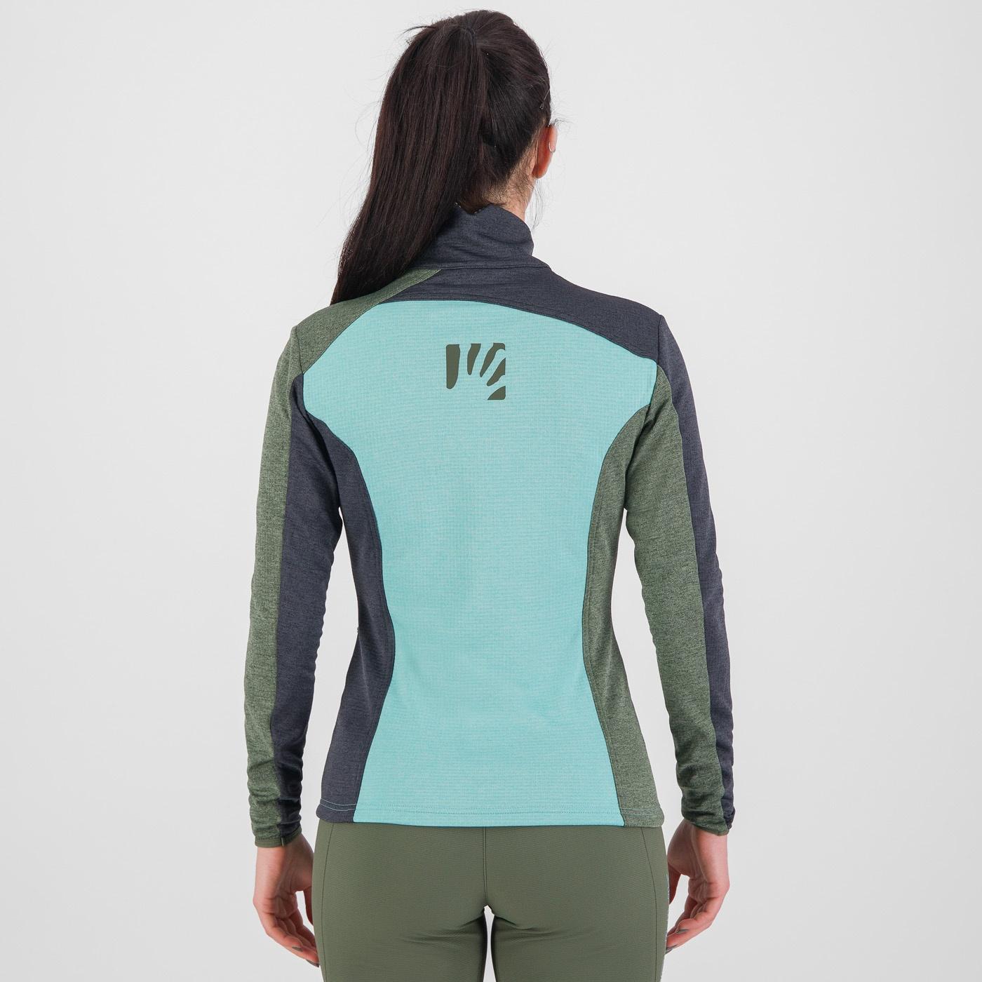 Federa full-zip w fleece - aqua sky/black sand/thyme - karpos