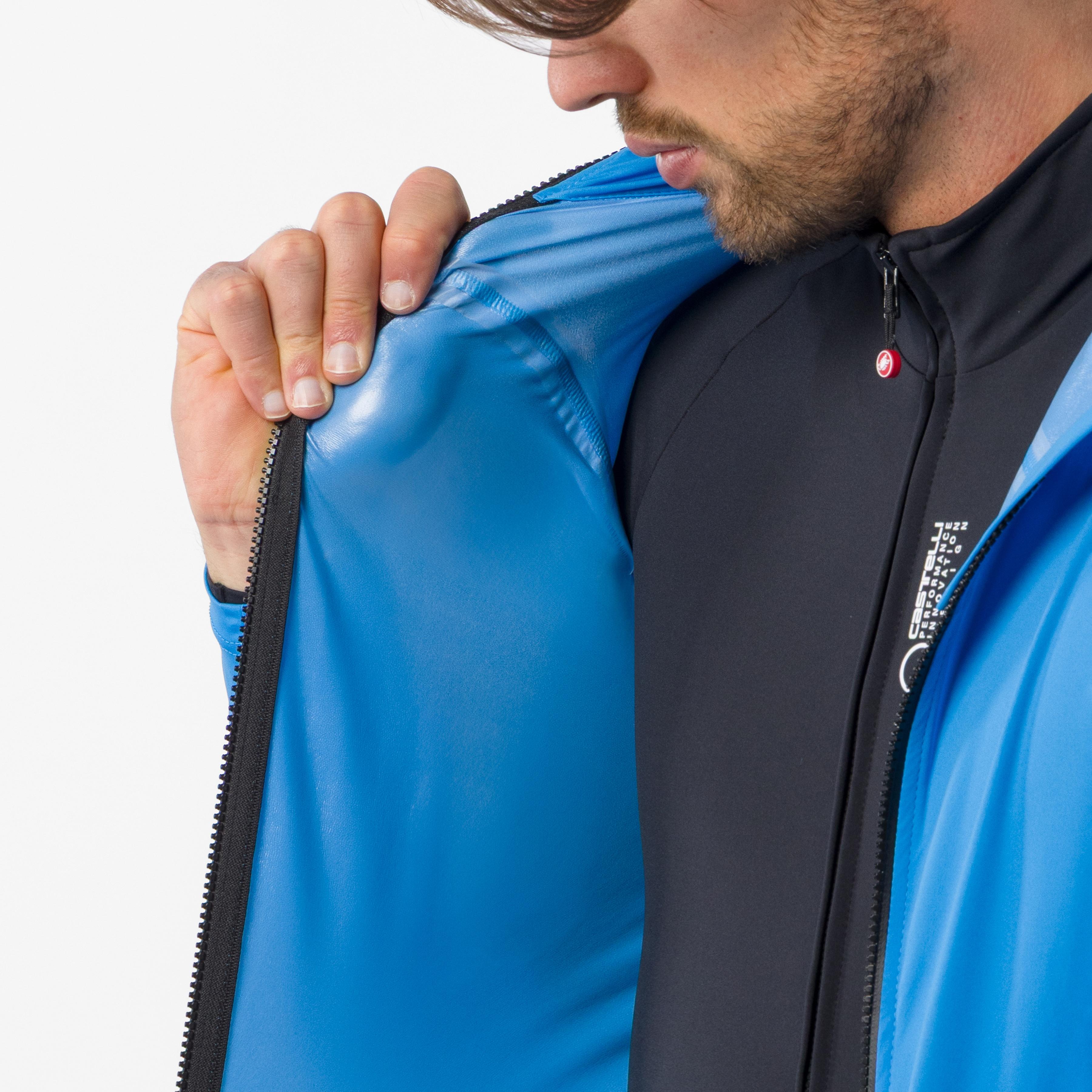 Ultra rain cape - blue circuit/silver reflex - castelli