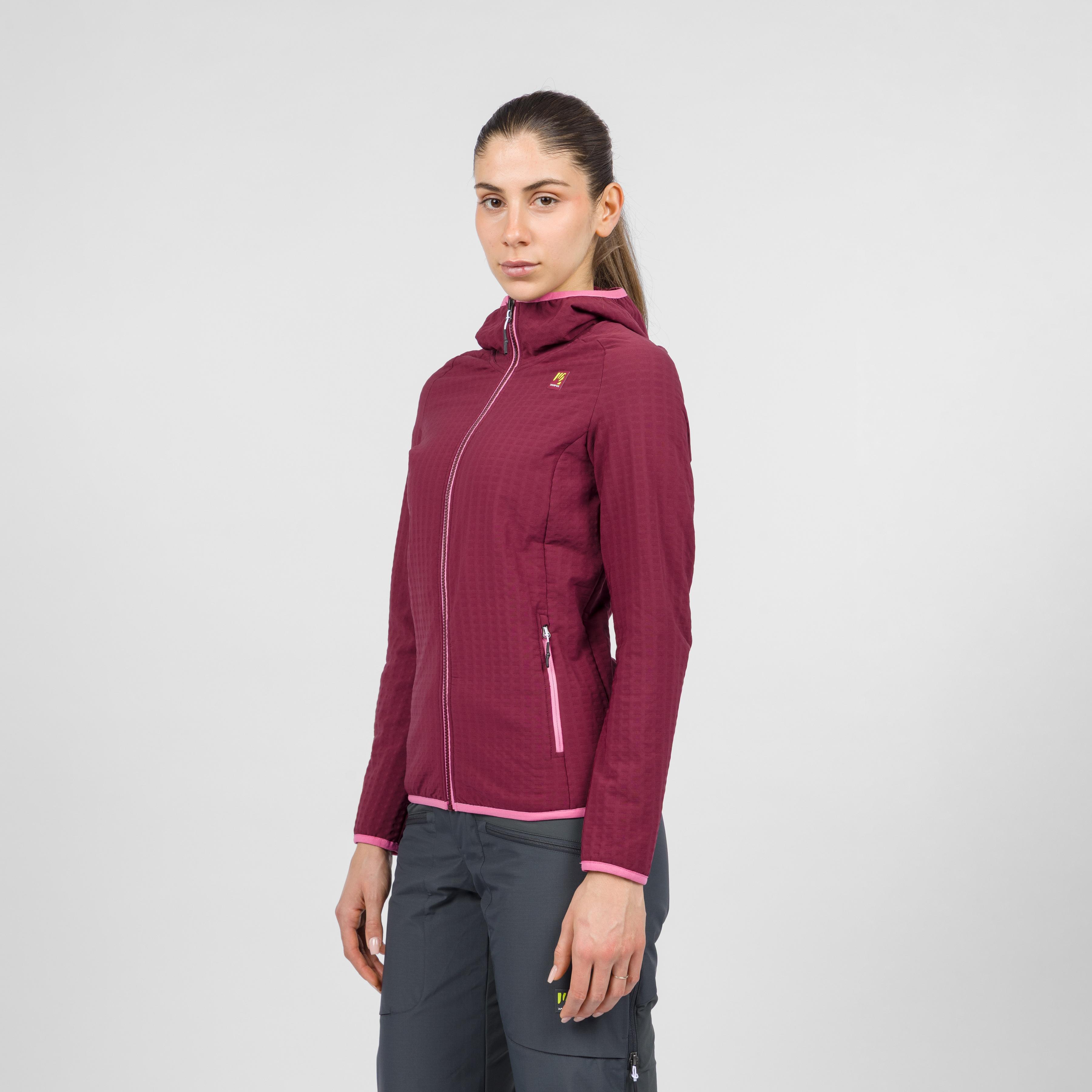 Marmolada evo hoodie w fleece - crimson/pink power - karpos